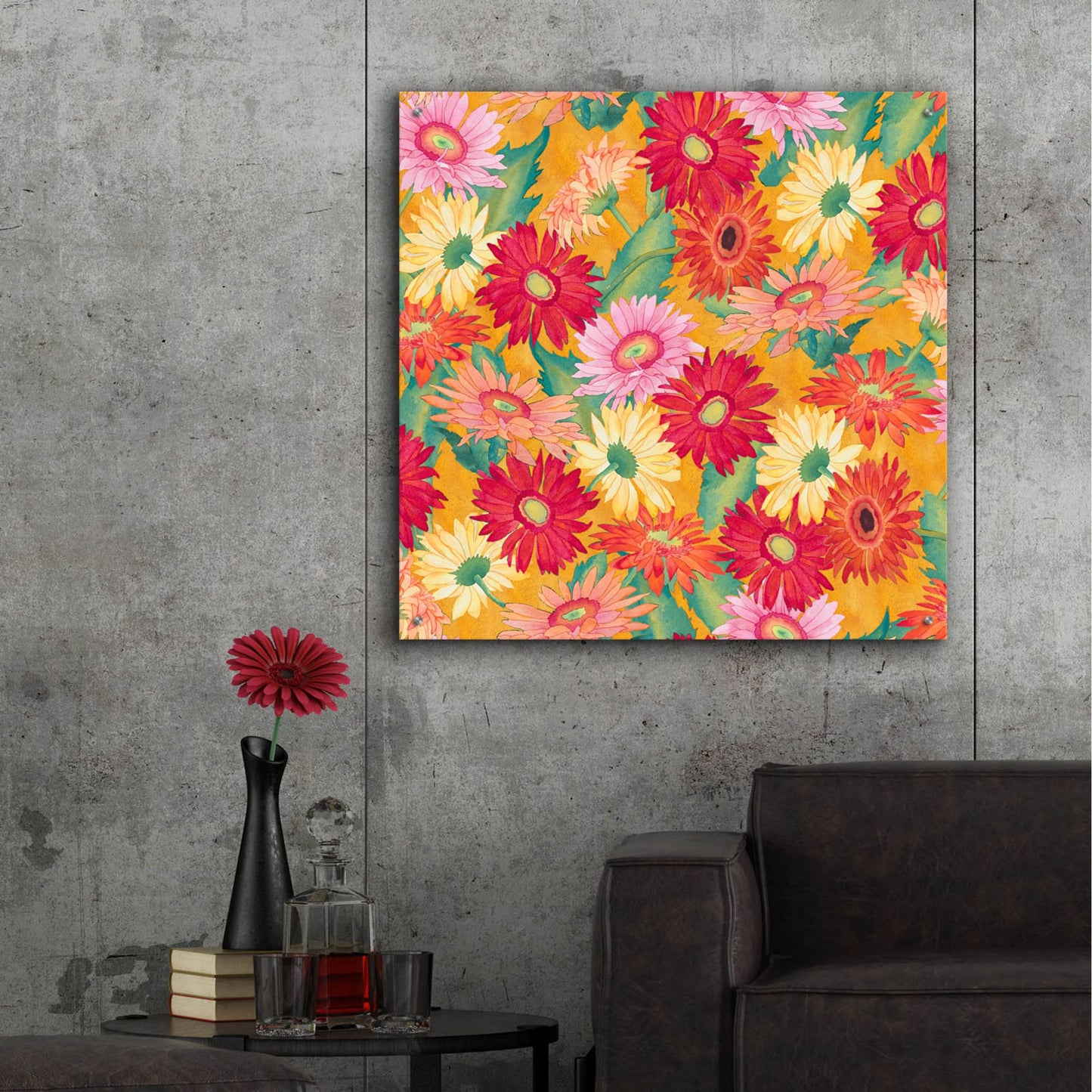 Epic Art 'Heavenly Divine- Daisies' by Carissa Luminess, Acrylic Glass Wall Art,36x36