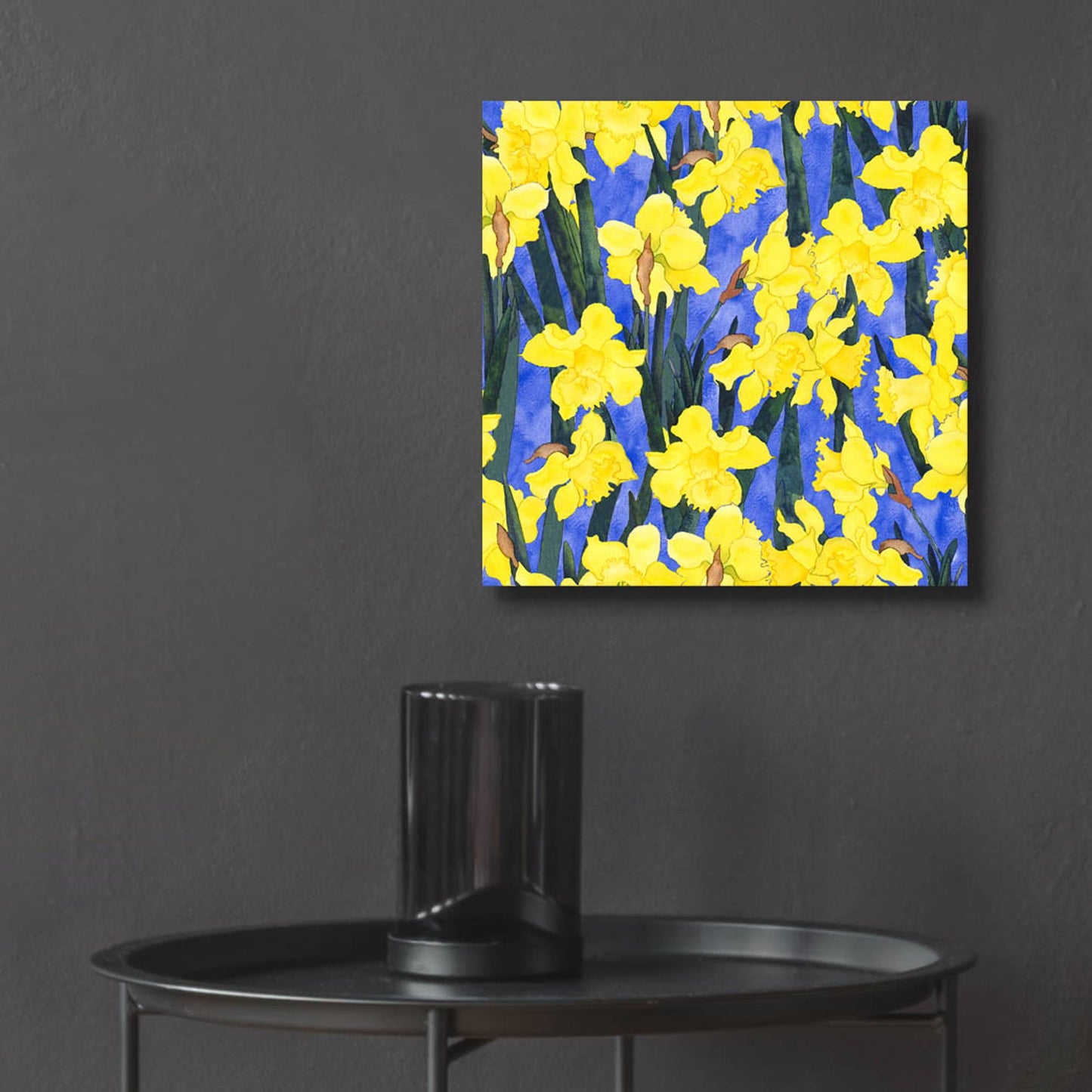 Epic Art 'Fertile Rising Pattern - Daffodils' by Carissa Luminess, Acrylic Glass Wall Art,12x12