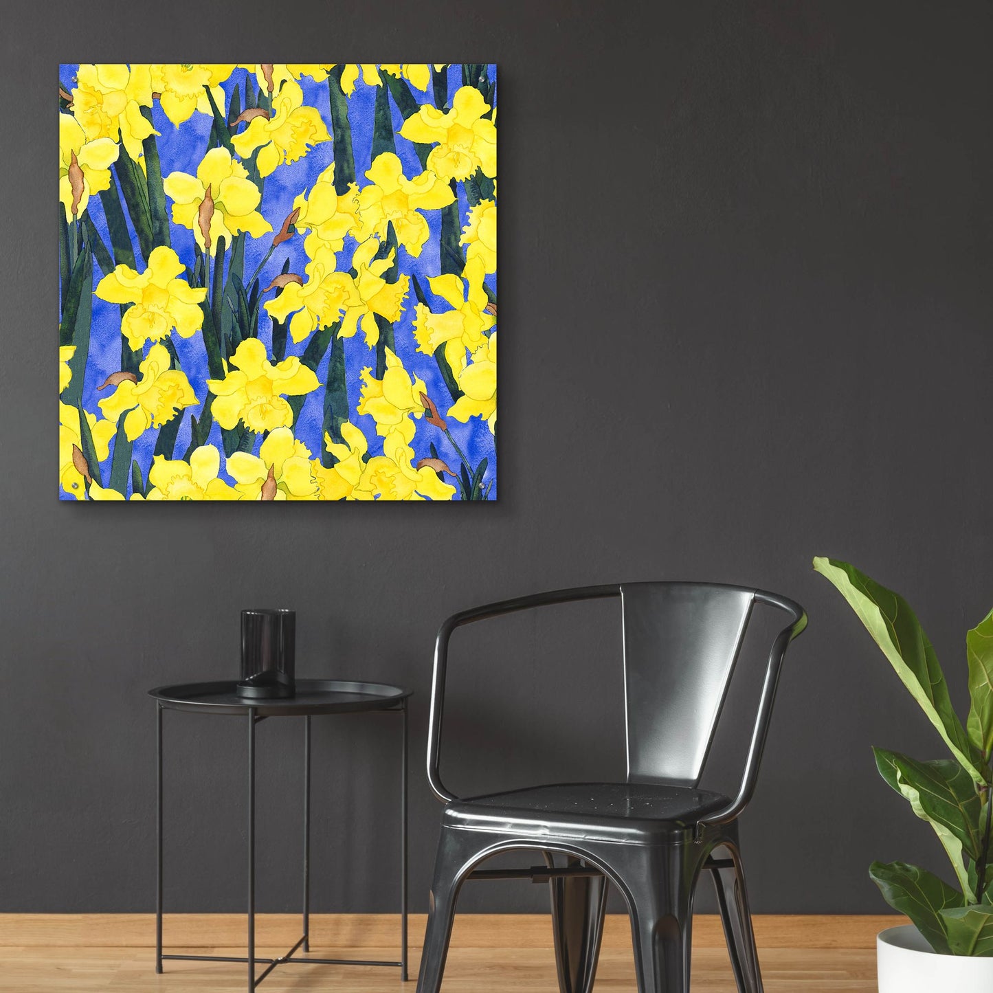 Epic Art 'Fertile Rising Pattern - Daffodils' by Carissa Luminess, Acrylic Glass Wall Art,36x36