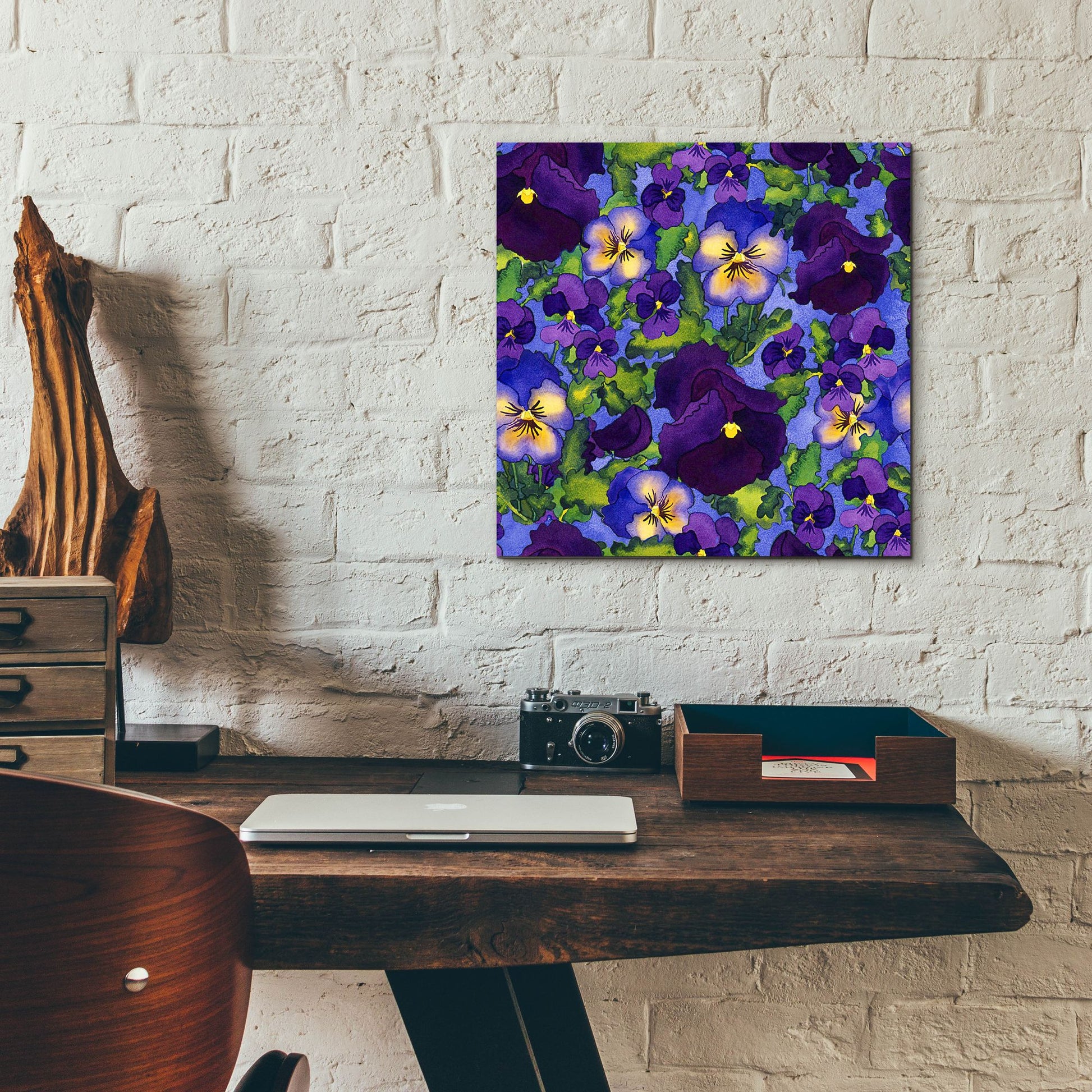 Epic Art 'Fertile Rising Pattern - Pansies' by Carissa Luminess, Acrylic Glass Wall Art,12x12