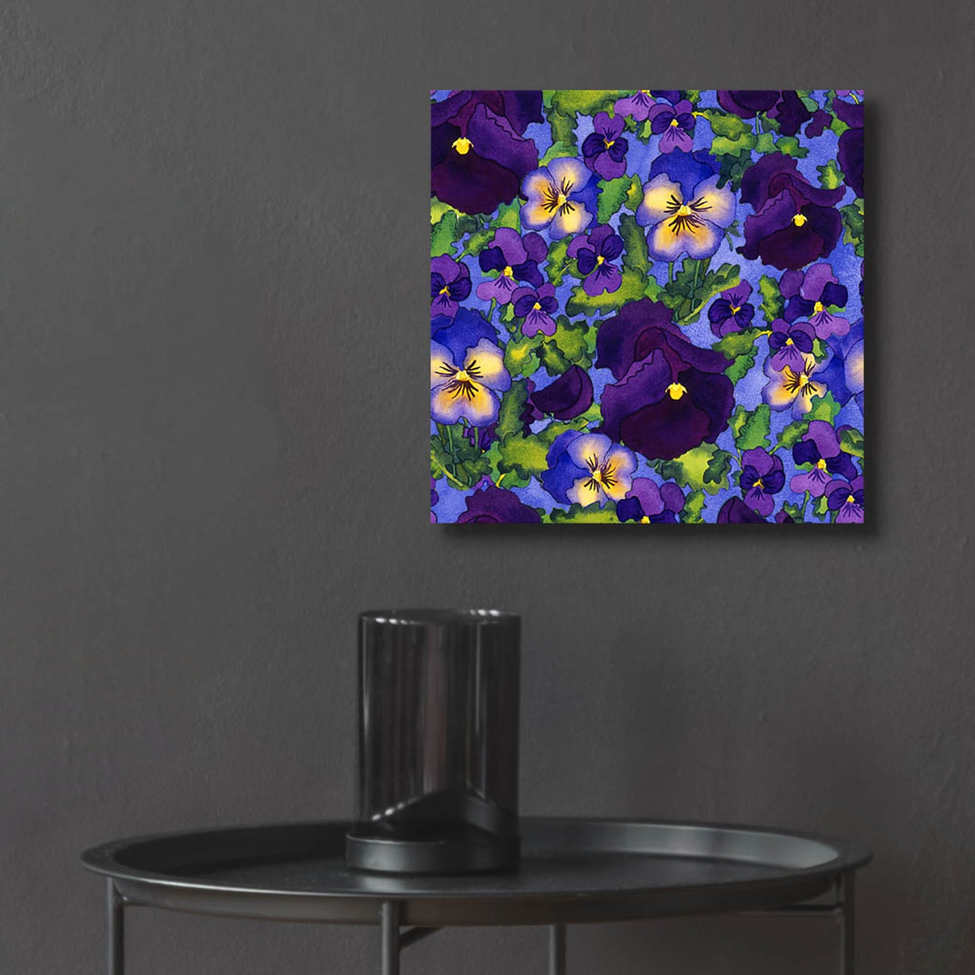 Epic Art 'Fertile Rising Pattern - Pansies' by Carissa Luminess, Acrylic Glass Wall Art,12x12