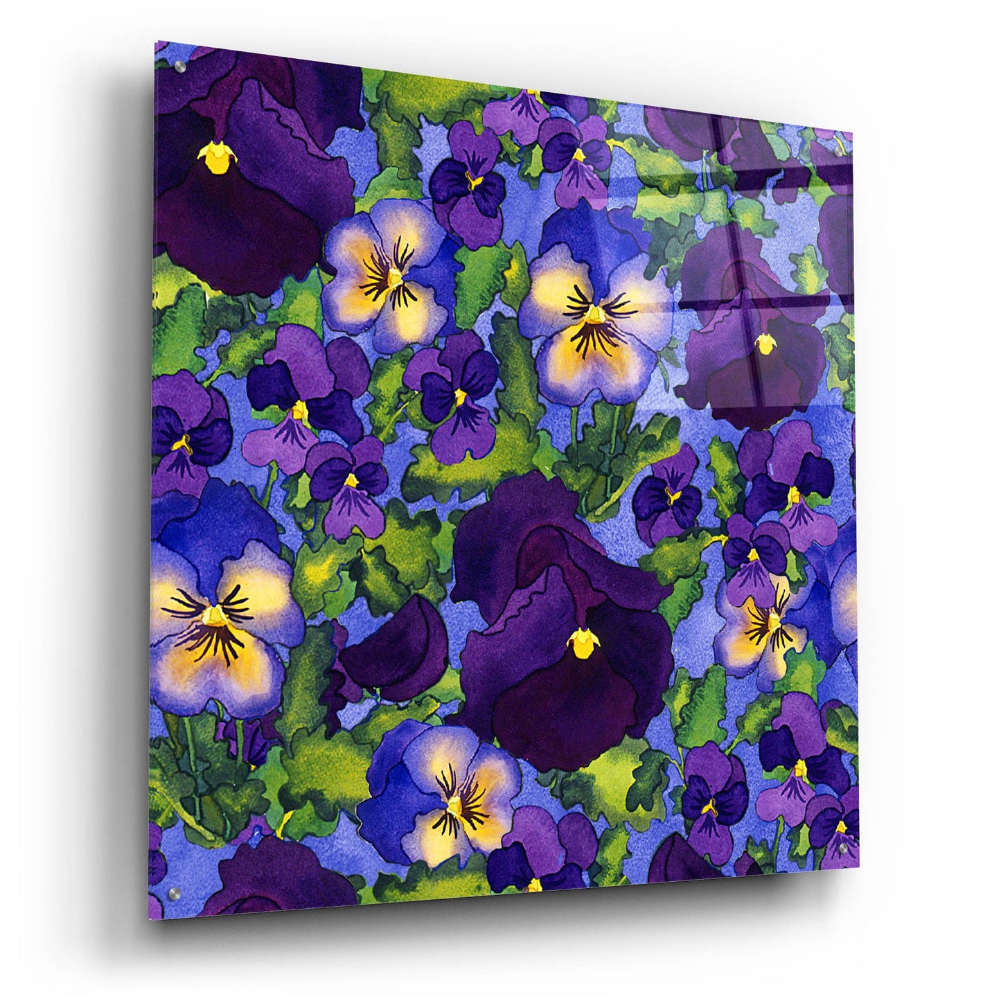 Epic Art 'Fertile Rising Pattern - Pansies' by Carissa Luminess, Acrylic Glass Wall Art,36x36