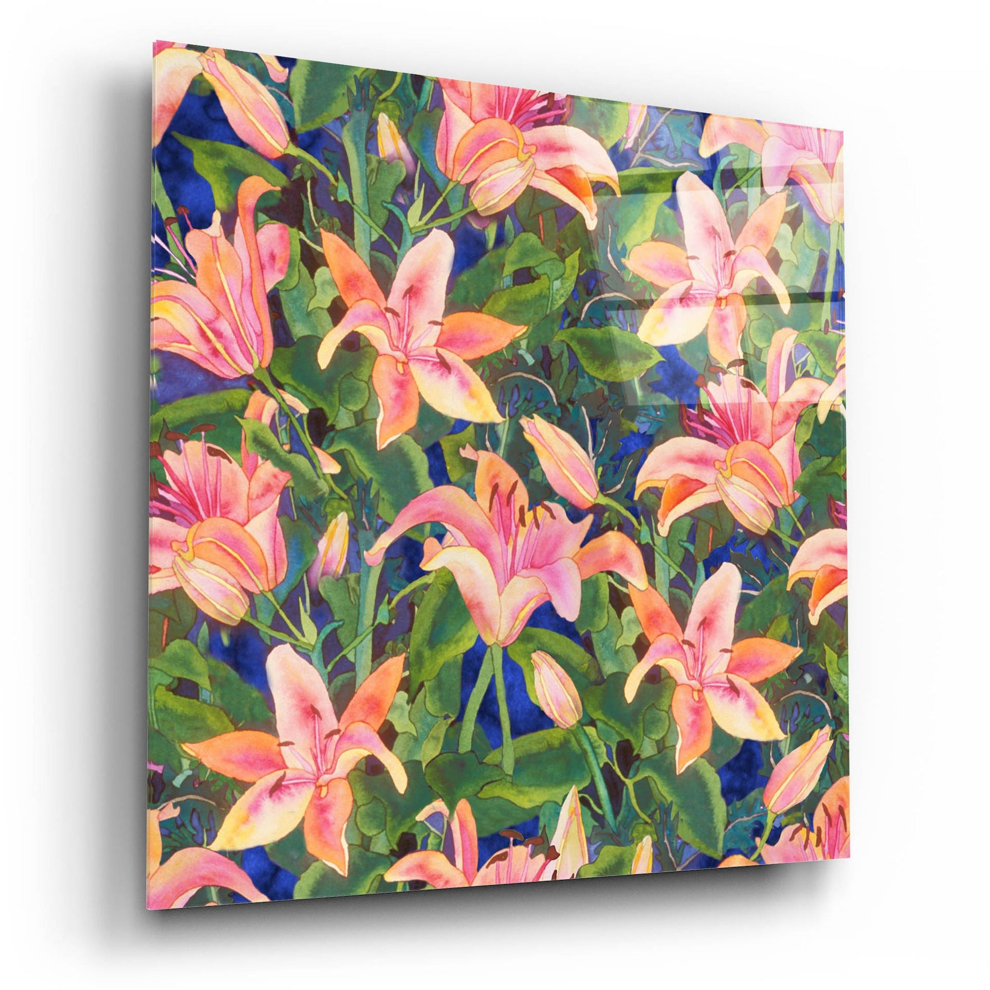 Epic Art 'Dance of Love- lily repeat' by Carissa Luminess, Acrylic Glass Wall Art,12x12