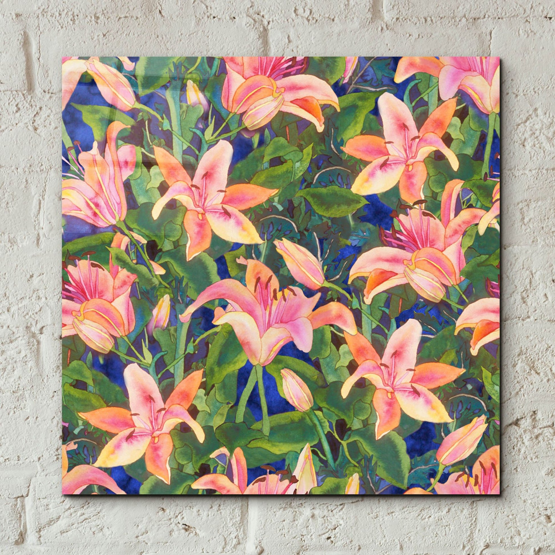 Epic Art 'Dance of Love- lily repeat' by Carissa Luminess, Acrylic Glass Wall Art,12x12