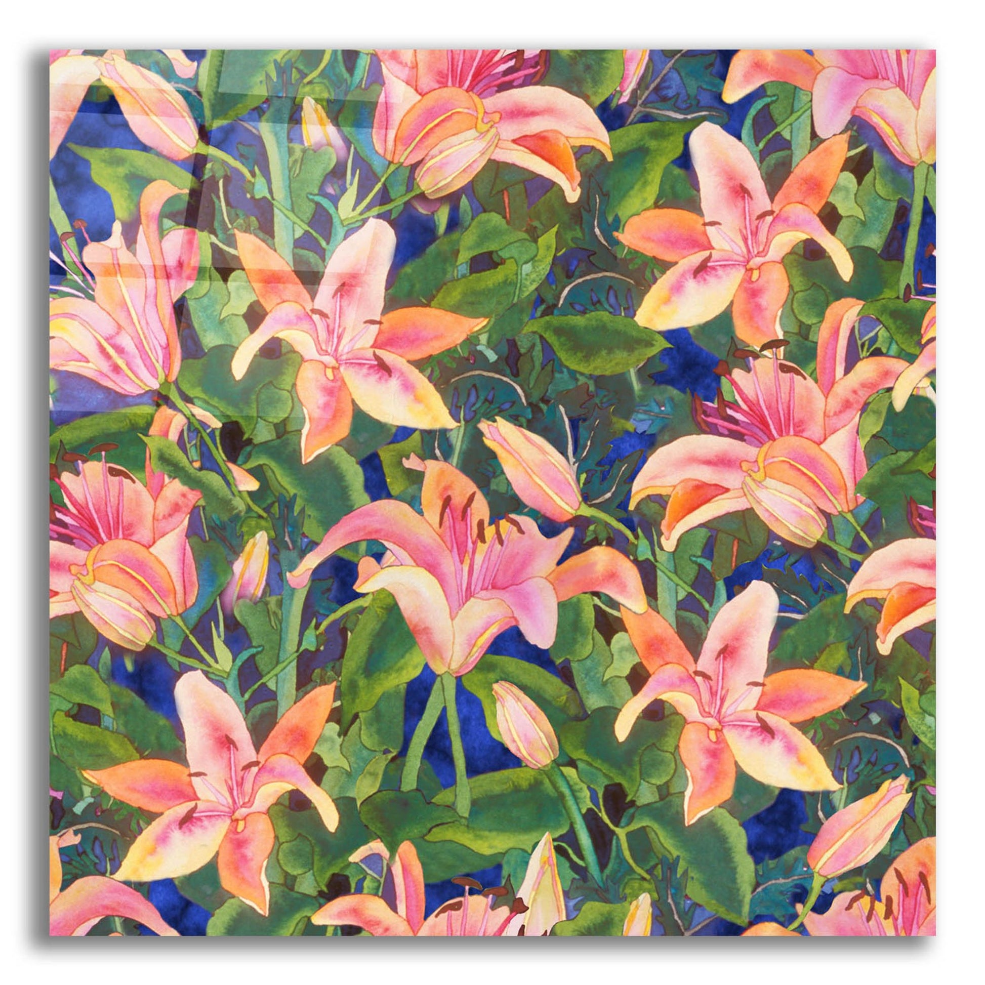 Epic Art 'Dance of Love- lily repeat' by Carissa Luminess, Acrylic Glass Wall Art,12x12