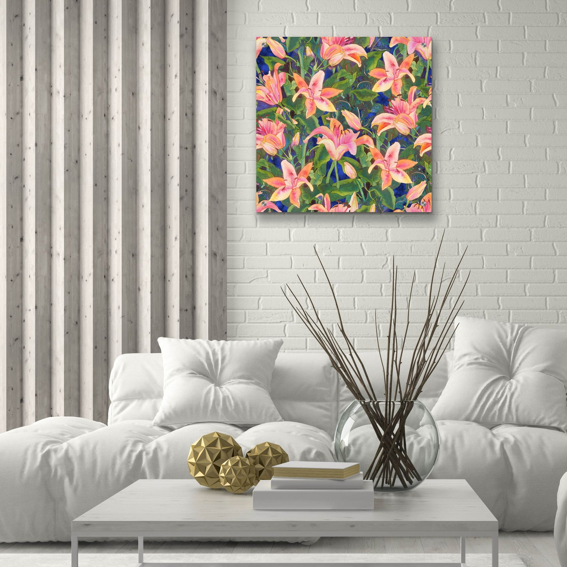 Epic Art 'Dance of Love- lily repeat' by Carissa Luminess, Acrylic Glass Wall Art,24x24