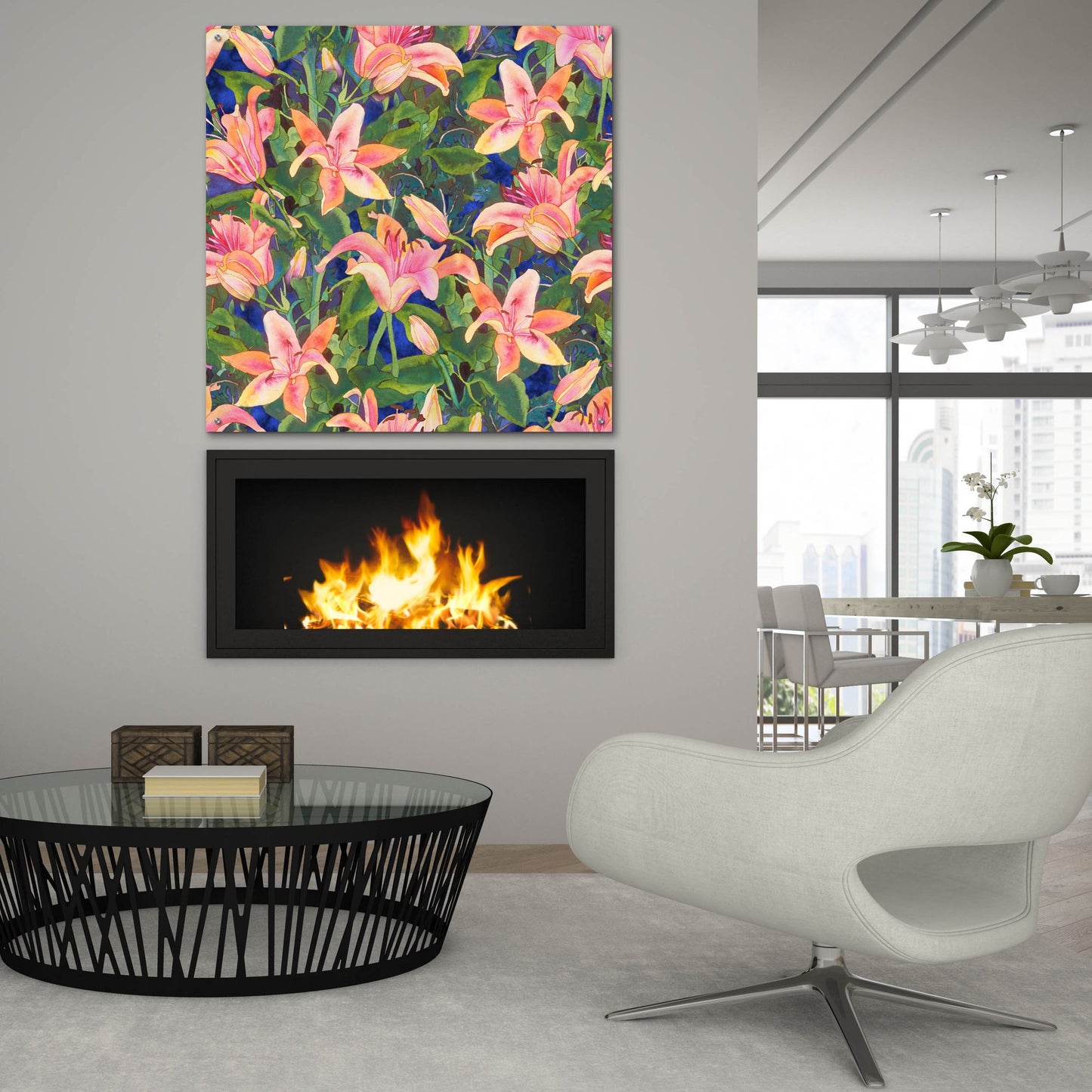 Epic Art 'Dance of Love- lily repeat' by Carissa Luminess, Acrylic Glass Wall Art,36x36