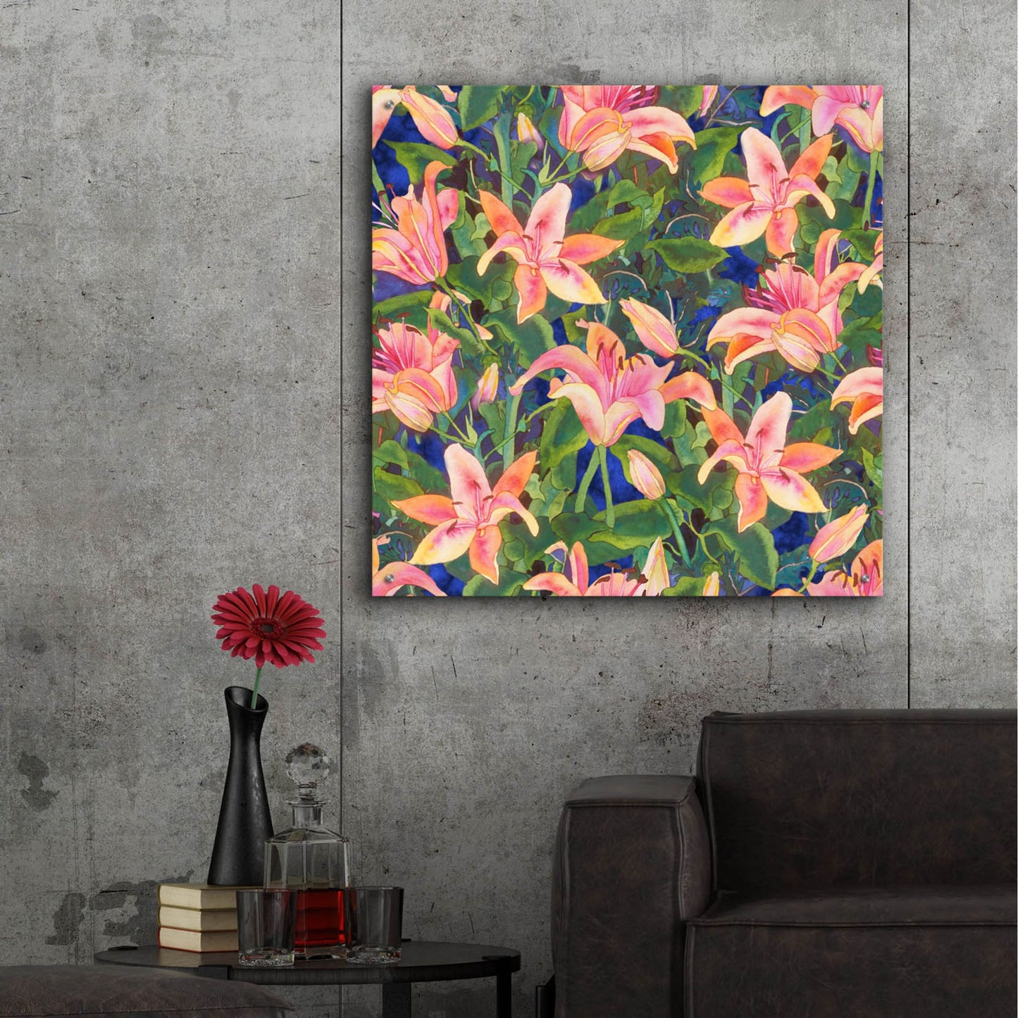 Epic Art 'Dance of Love- lily repeat' by Carissa Luminess, Acrylic Glass Wall Art,36x36