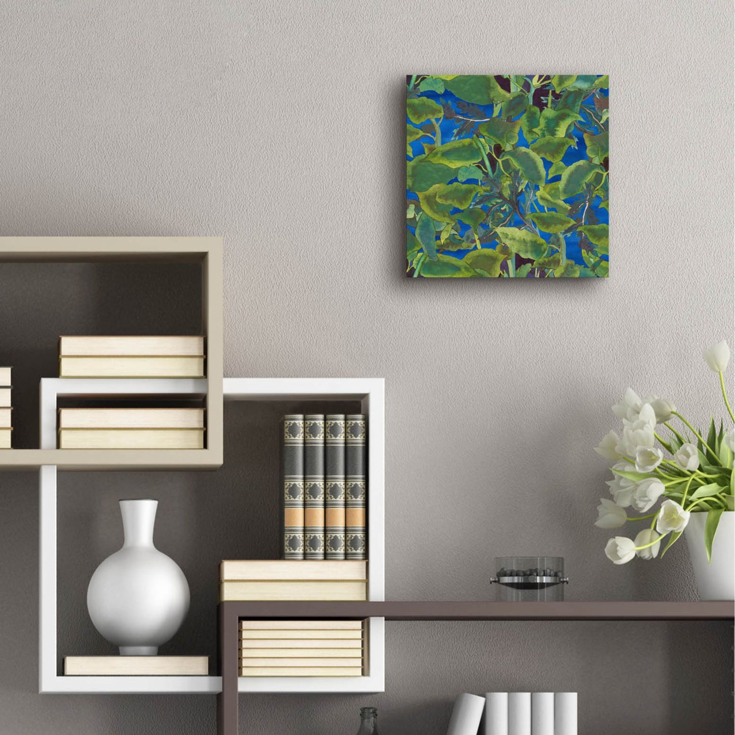 Epic Art 'Dance Of Love- Leaf Repeat' by Carissa Luminess, Acrylic Glass Wall Art,12x12