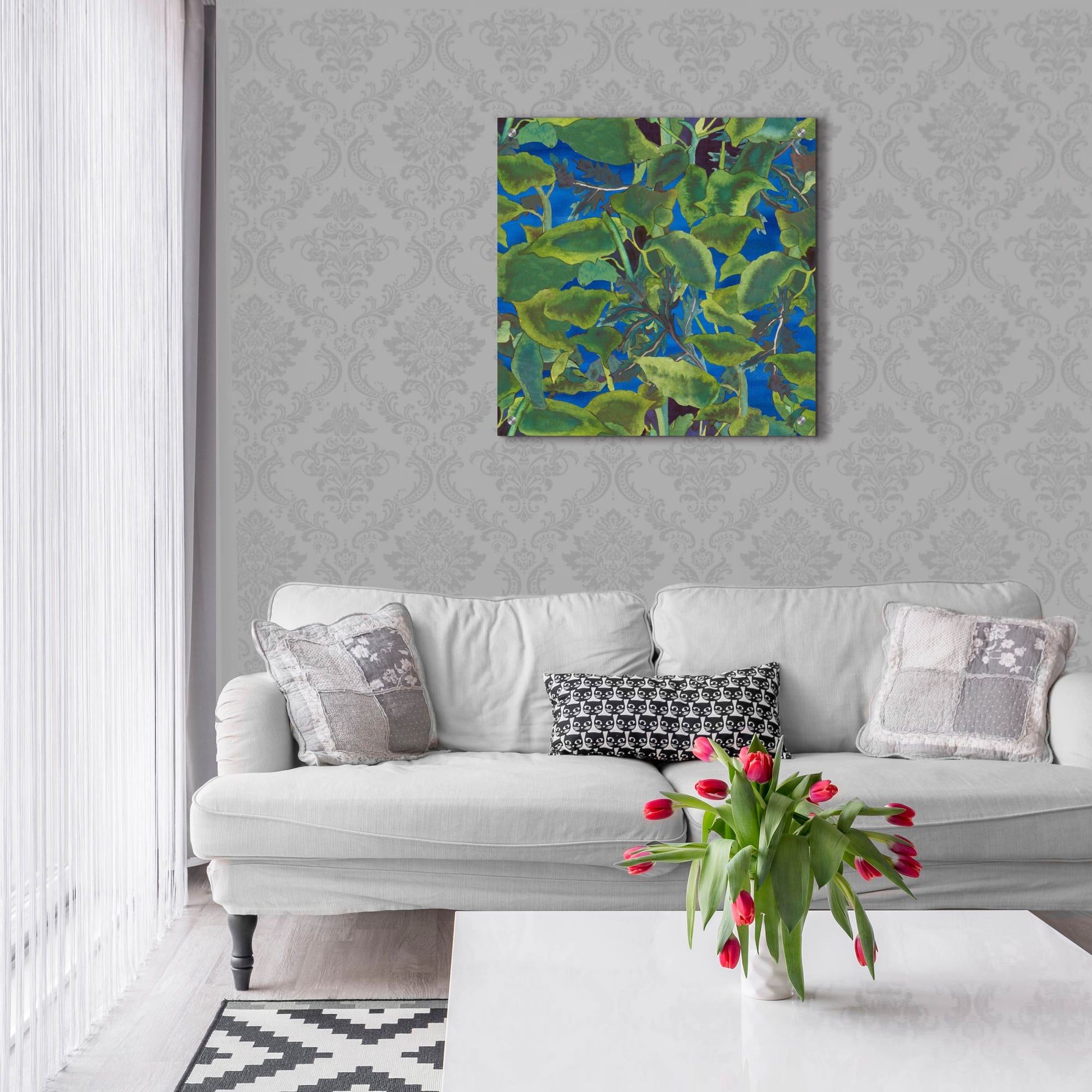 Epic Art 'Dance Of Love- Leaf Repeat' by Carissa Luminess, Acrylic Glass Wall Art,24x24