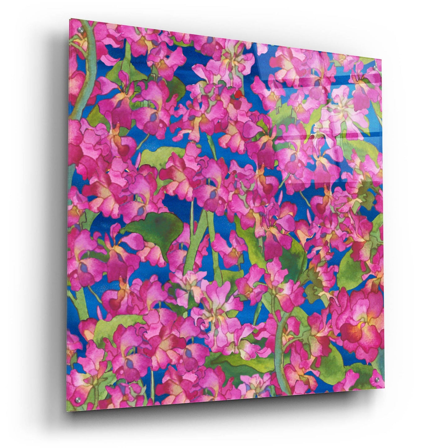 Epic Art 'Dance Of Love- Pink Flowers Repeat' by Carissa Luminess, Acrylic Glass Wall Art,36x36