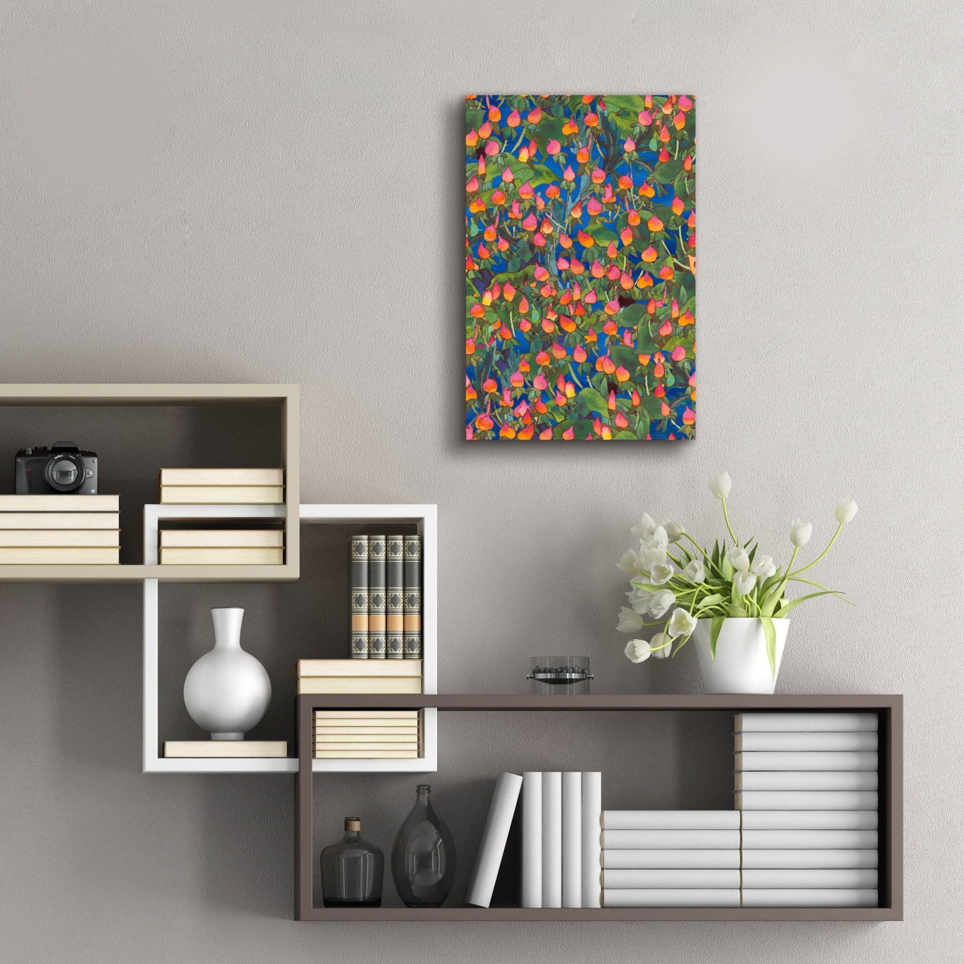 Epic Art 'Dance Of Love- Small Flower Repeat' by Carissa Luminess, Acrylic Glass Wall Art,16x24