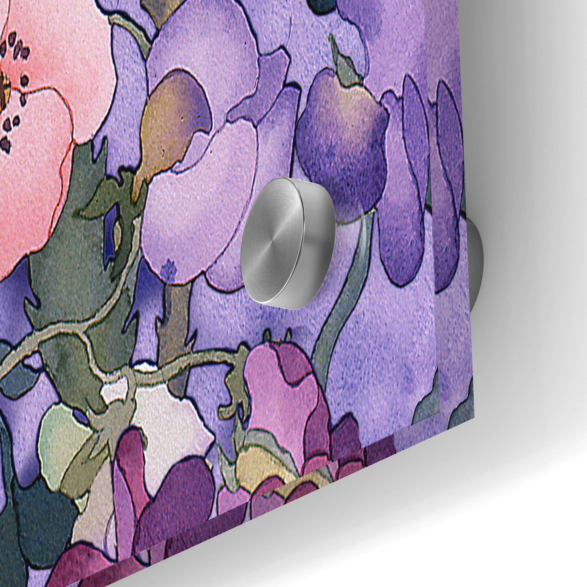 Epic Art 'Poppies & Sweet Peas Pattern-Light' by Carissa Luminess, Acrylic Glass Wall Art,36x24