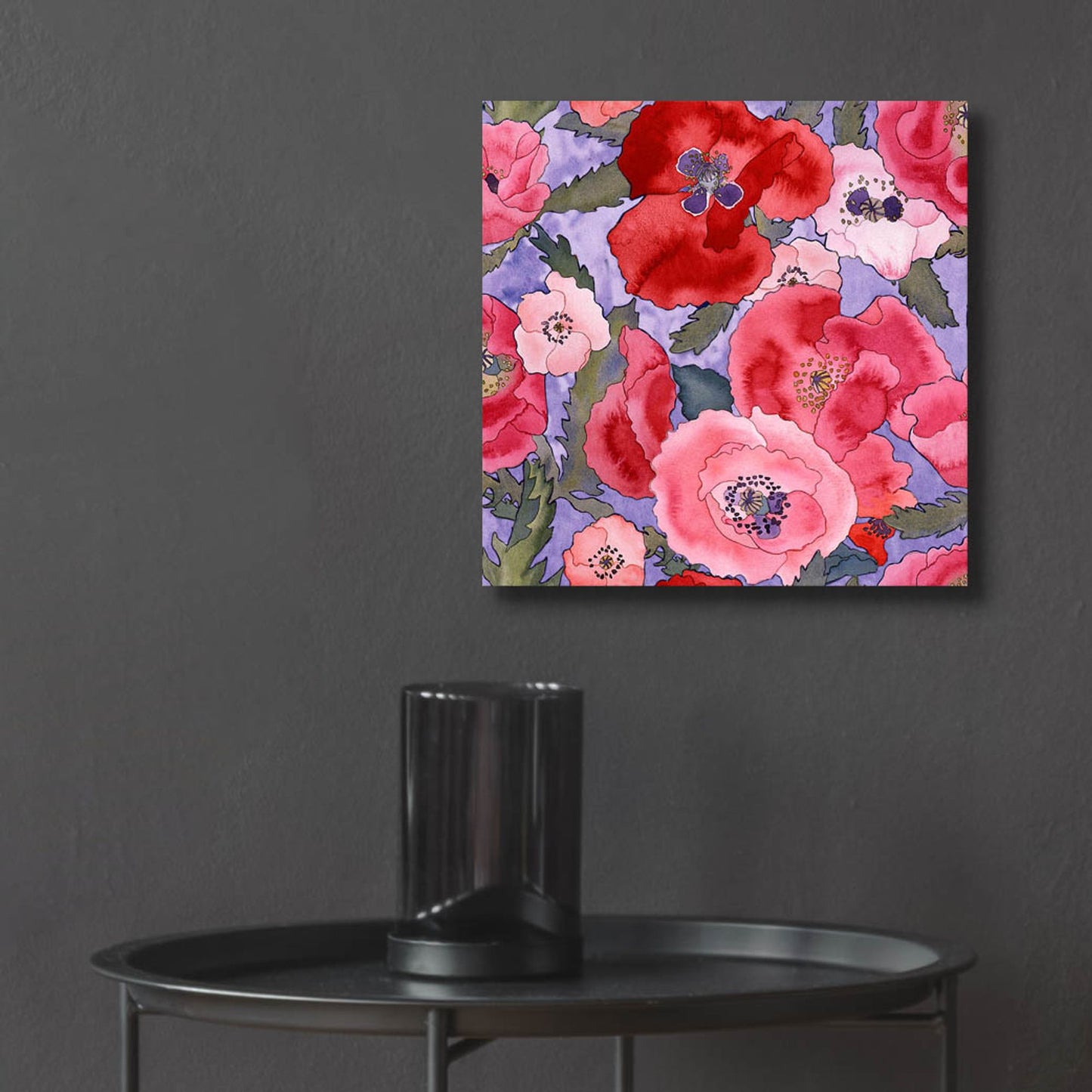 Epic Art 'Poppies pattern- light' by Carissa Luminess, Acrylic Glass Wall Art,12x12