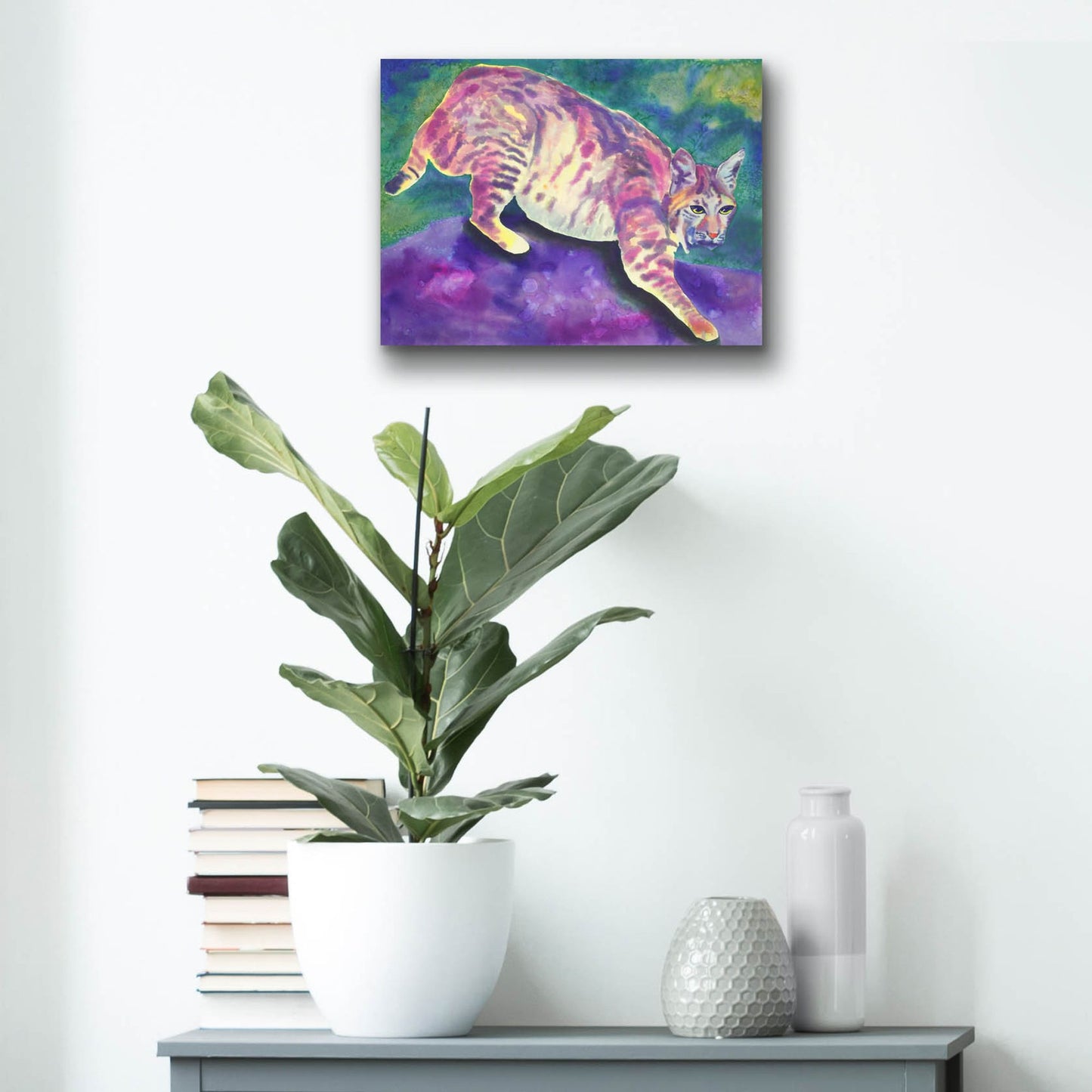 Epic Art 'Bobcat' by Carissa Luminess, Acrylic Glass Wall Art,16x12