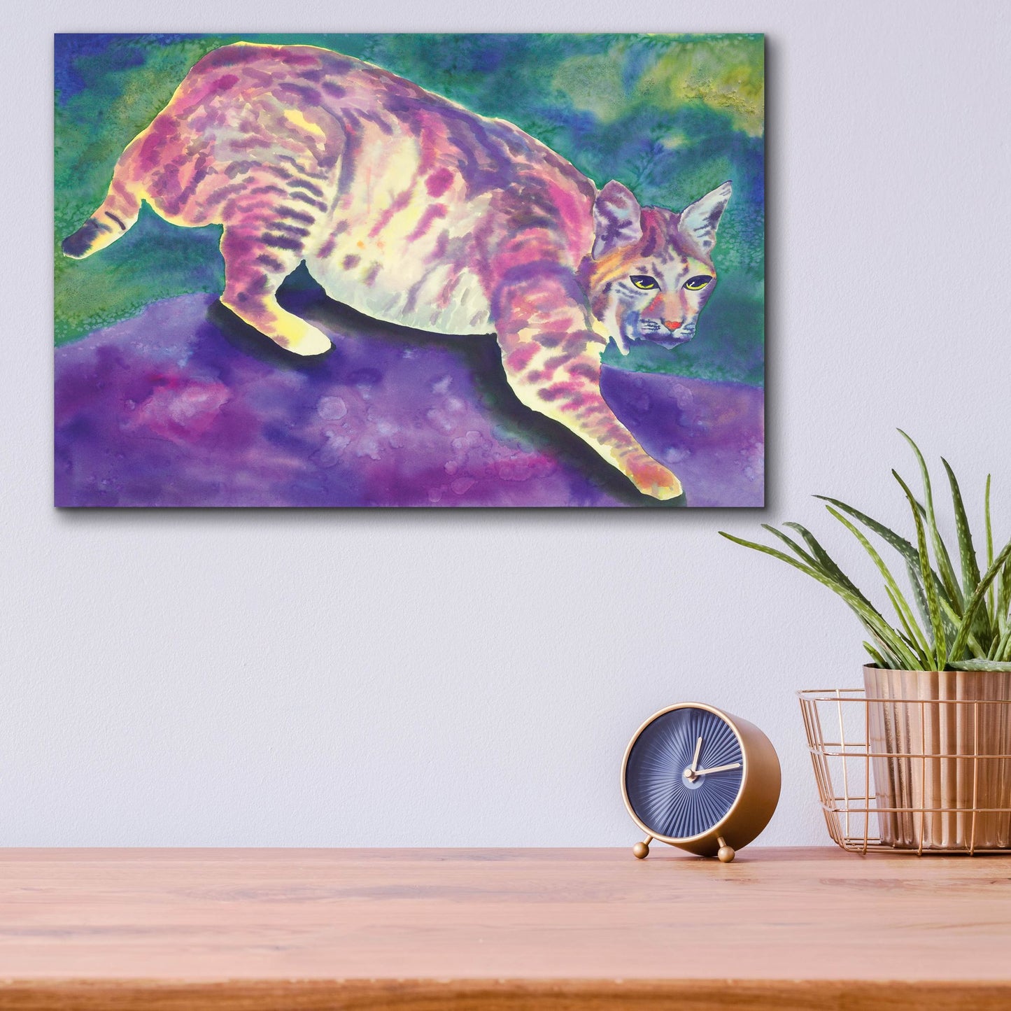 Epic Art 'Bobcat' by Carissa Luminess, Acrylic Glass Wall Art,16x12