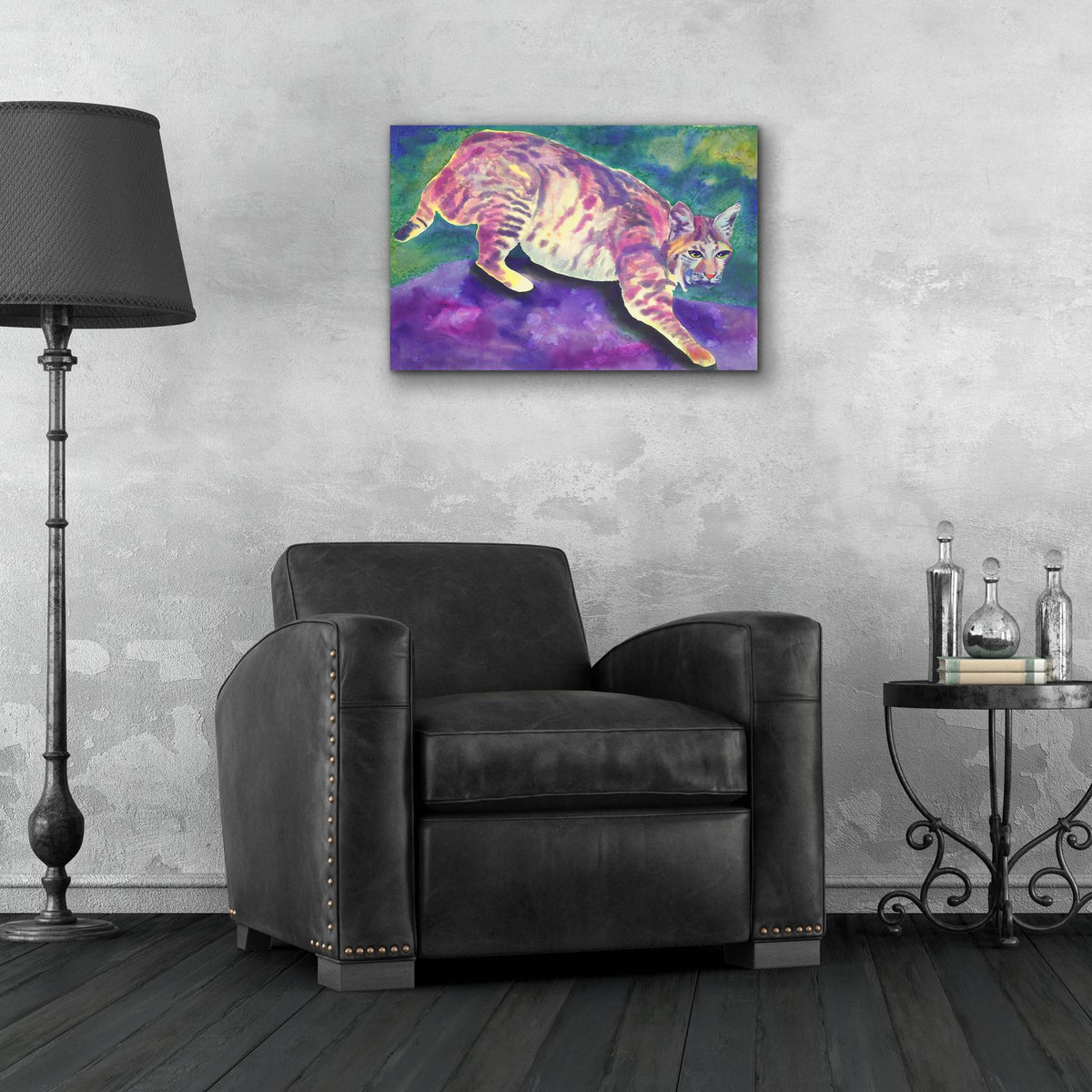 Bobcat by Carissa Luminess - 24x16 acrylic wall art in a room