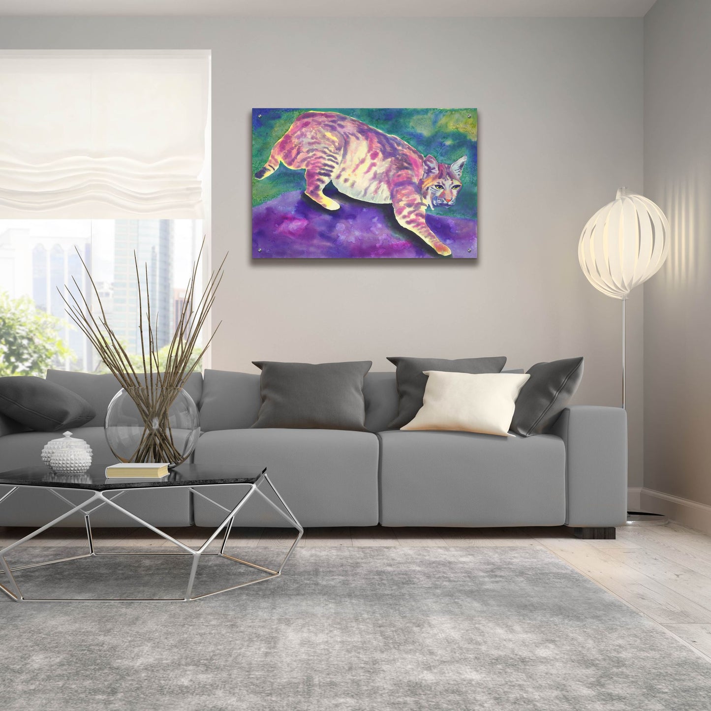 Epic Art 'Bobcat' by Carissa Luminess, Acrylic Glass Wall Art,36x24