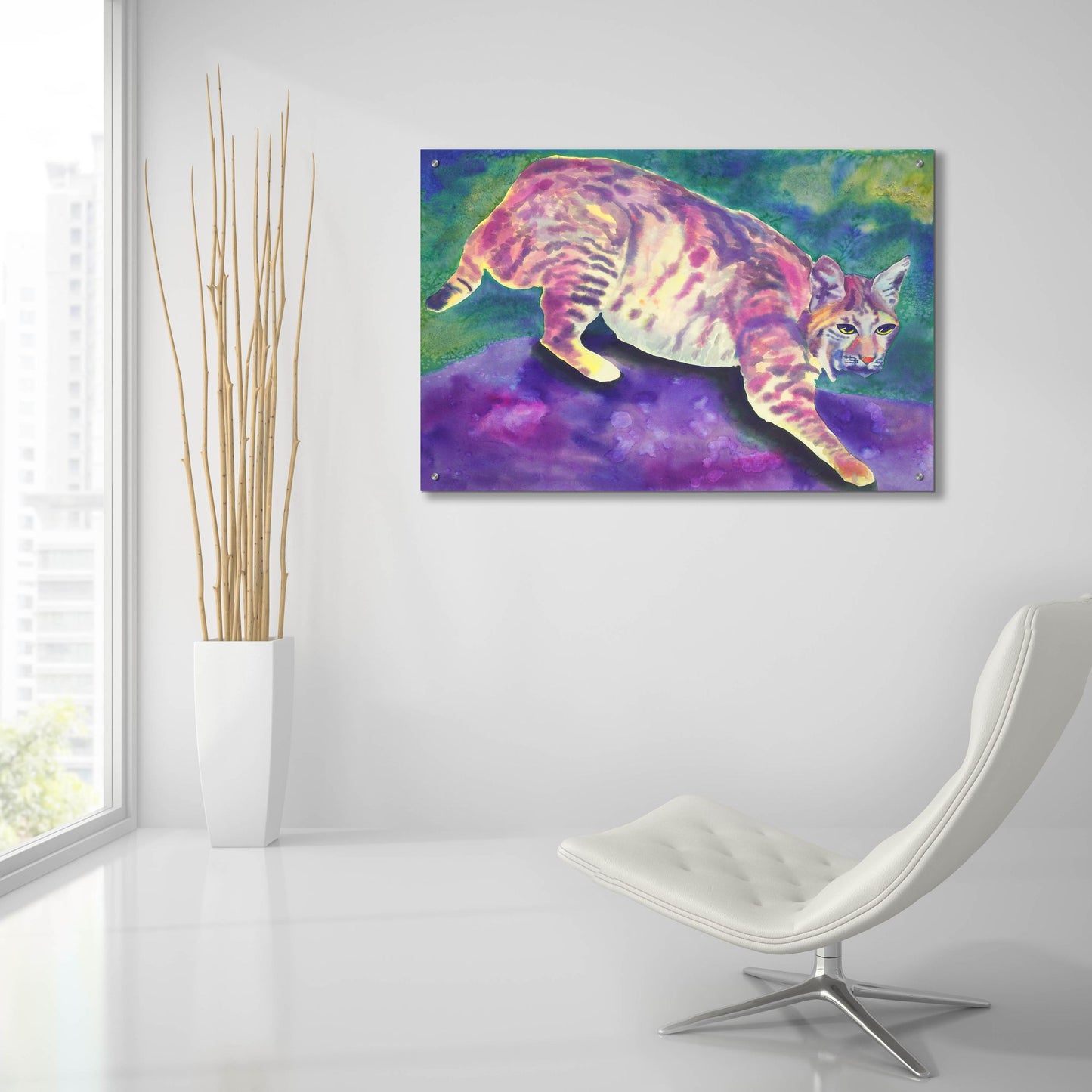 Epic Art 'Bobcat' by Carissa Luminess, Acrylic Glass Wall Art,36x24