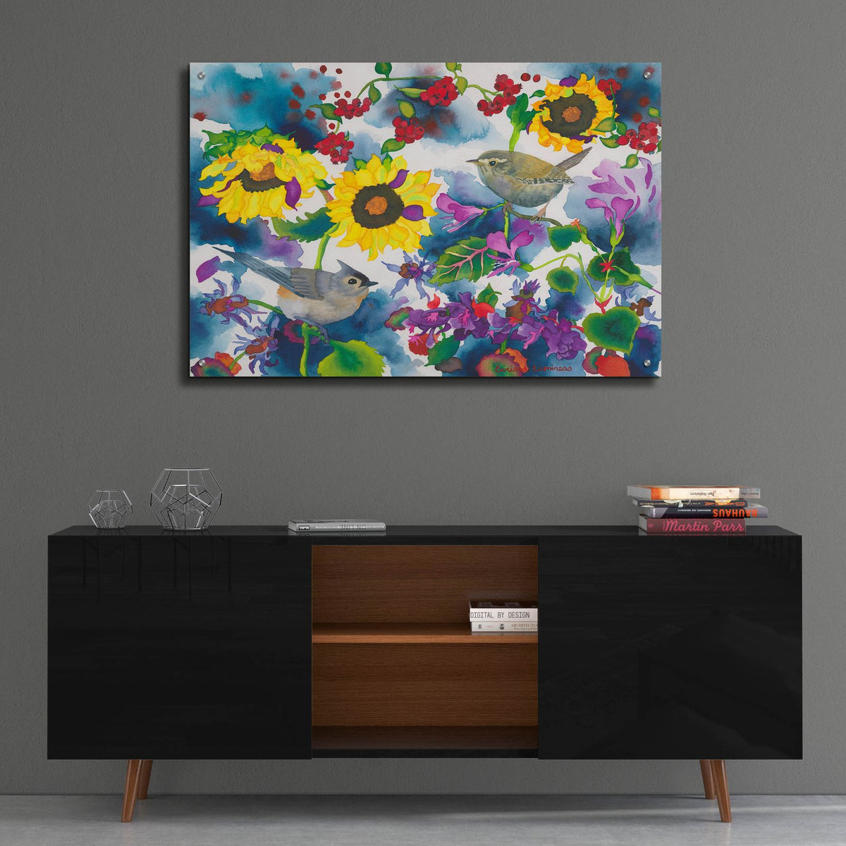 Titmouse & Wren by Carissa Luminess - 36x24 acrylic wall art in a room
