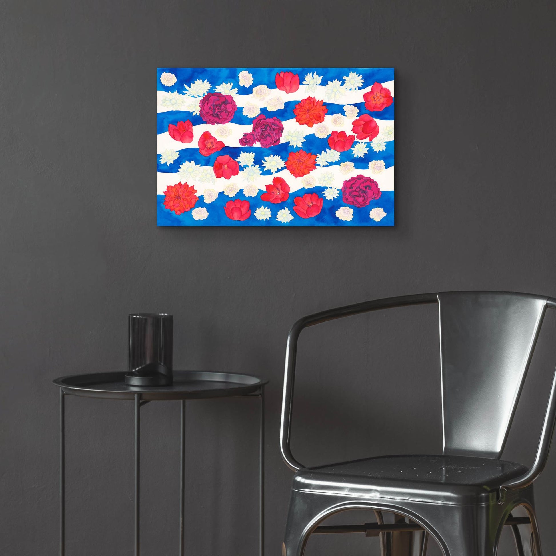 Epic Art 'Patriotic Floral' by Carissa Luminess, Acrylic Glass Wall Art,24x16