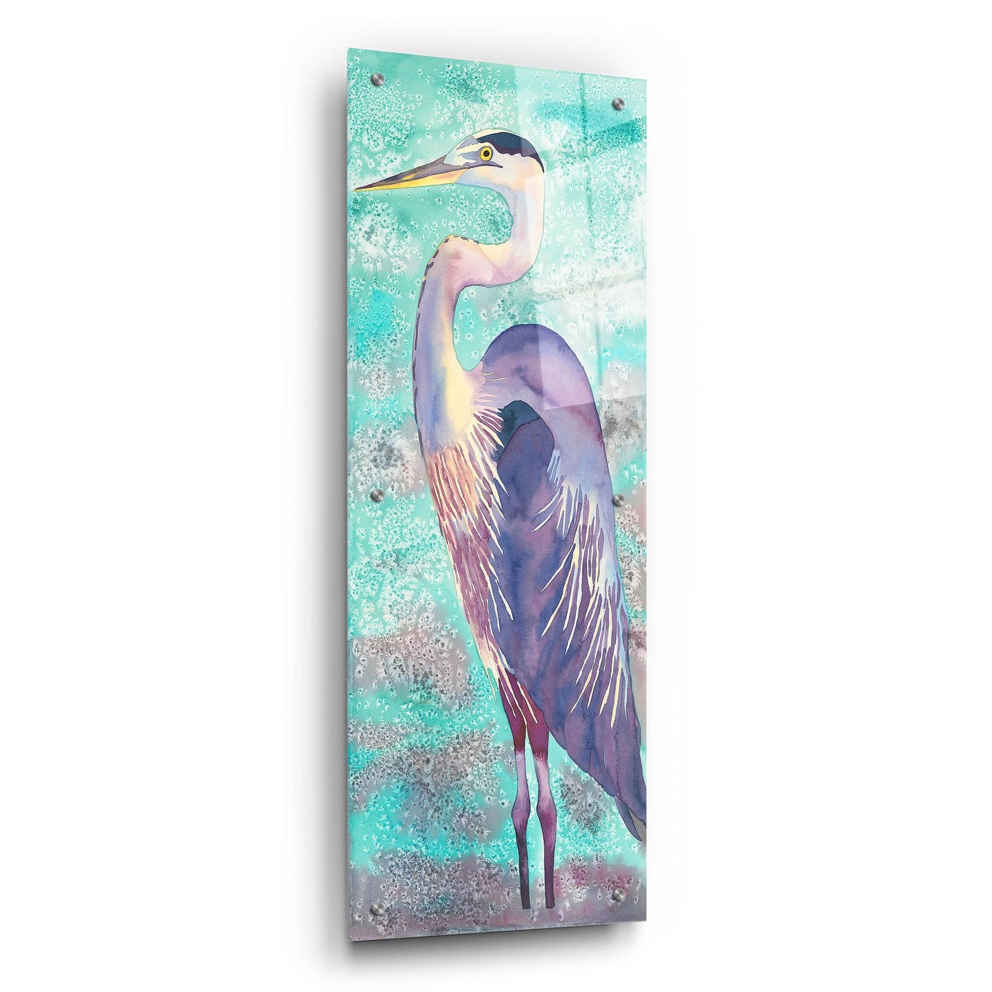 Epic Art 'Great Blue Heron' by Carissa Luminess, Acrylic Glass Wall Art,12x36