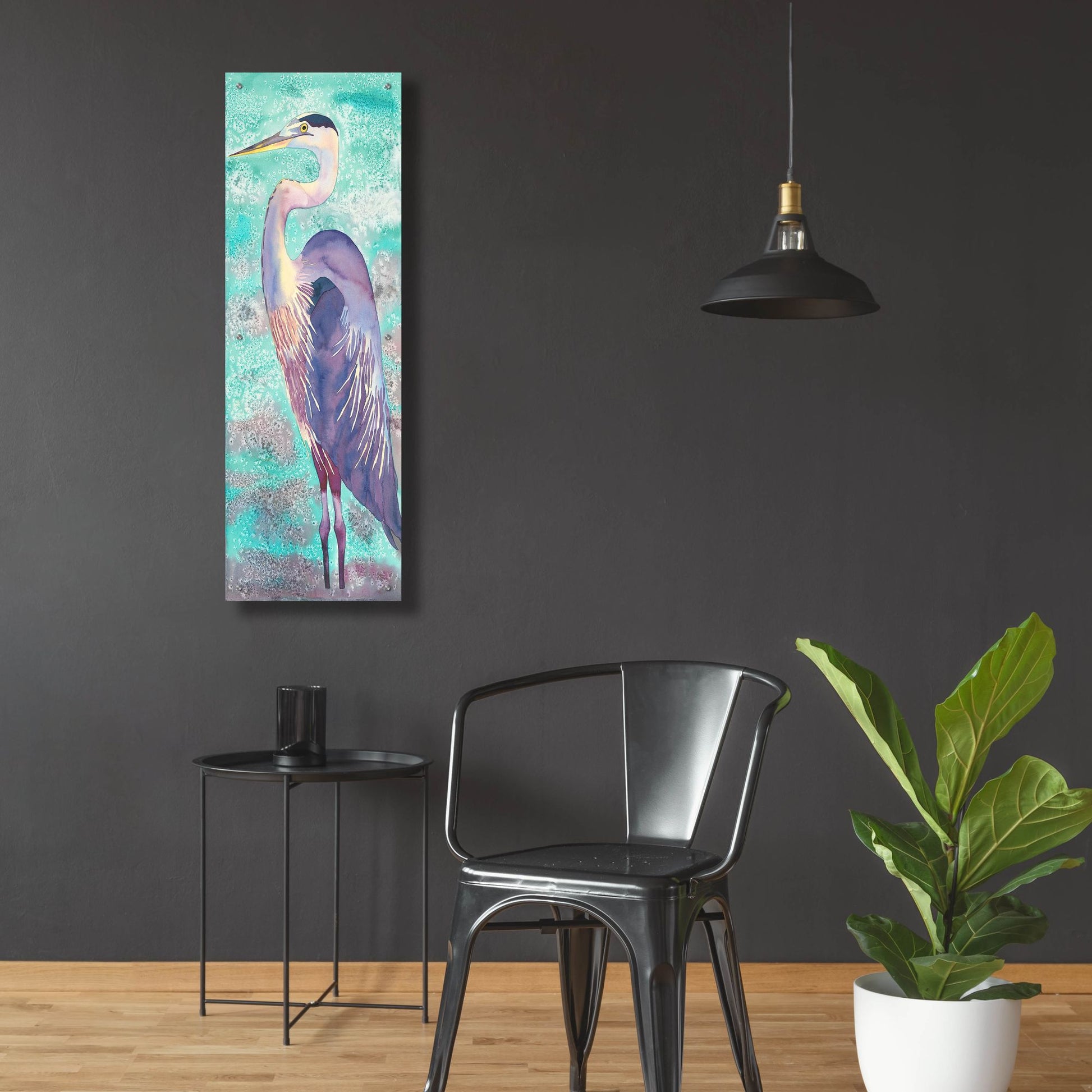 Epic Art 'Great Blue Heron' by Carissa Luminess, Acrylic Glass Wall Art,16x48