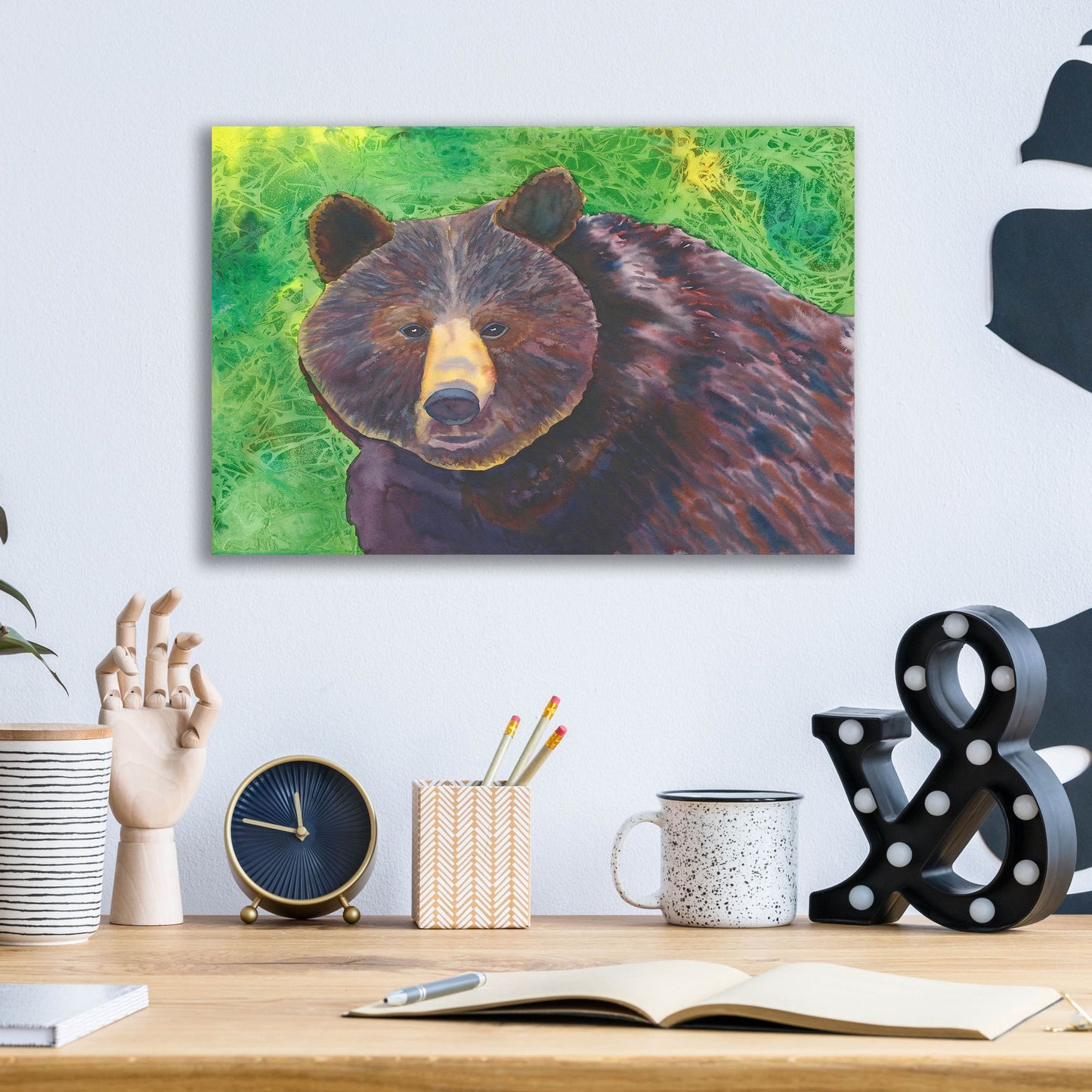 Epic Art 'Bear' by Carissa Luminess, Acrylic Glass Wall Art,16x12