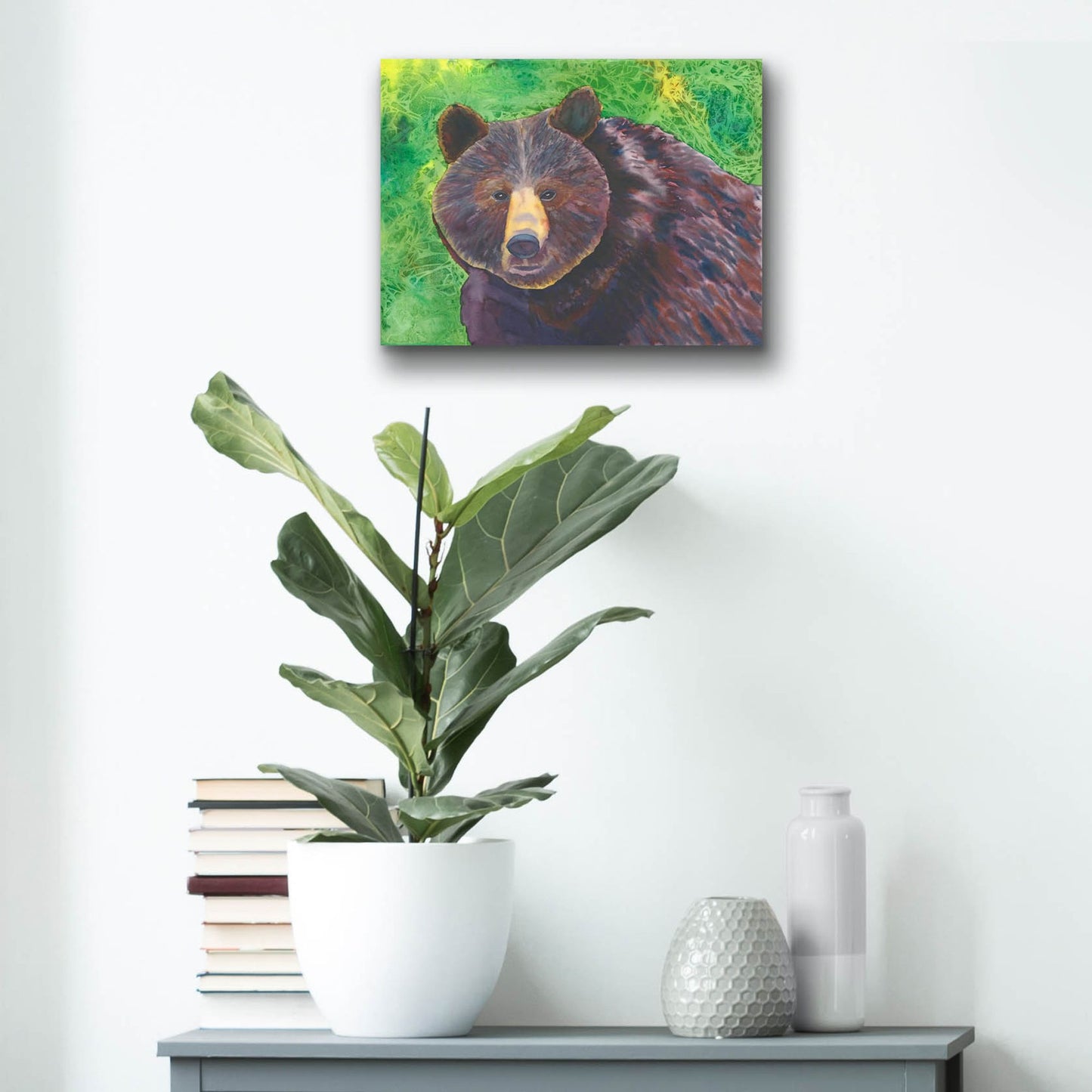 Epic Art 'Bear' by Carissa Luminess, Acrylic Glass Wall Art,16x12