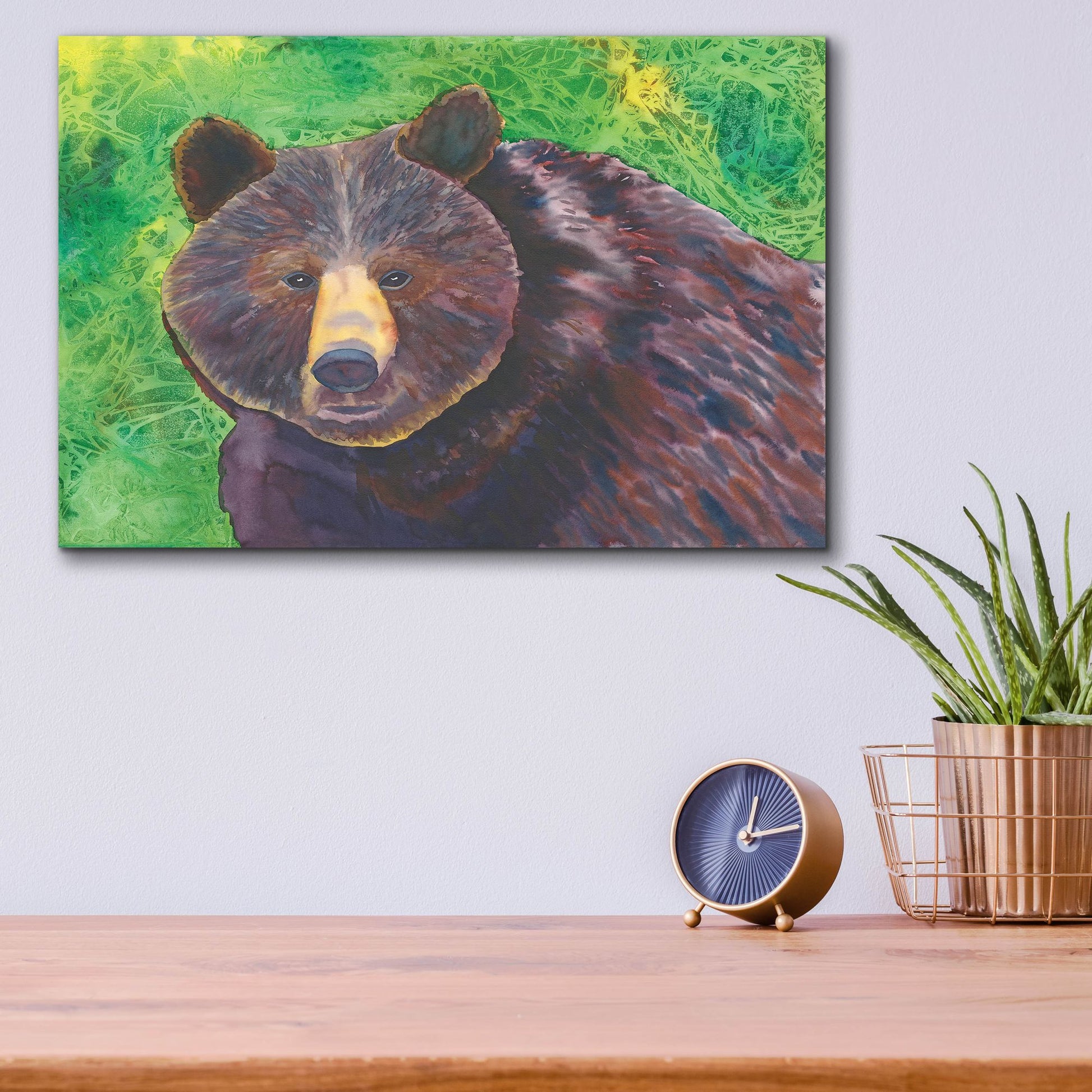 Epic Art 'Bear' by Carissa Luminess, Acrylic Glass Wall Art,16x12