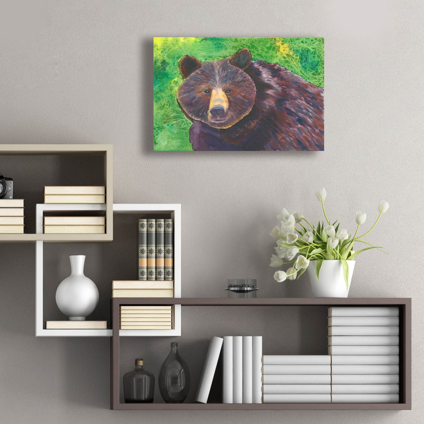 Epic Art 'Bear' by Carissa Luminess, Acrylic Glass Wall Art,24x16