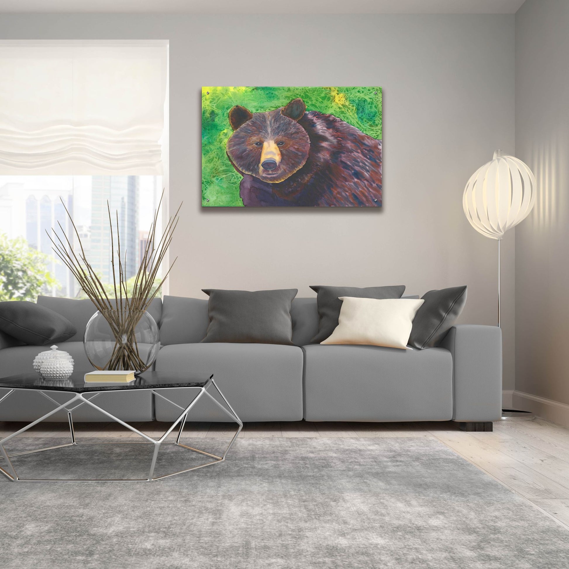 Epic Art 'Bear' by Carissa Luminess, Acrylic Glass Wall Art,36x24