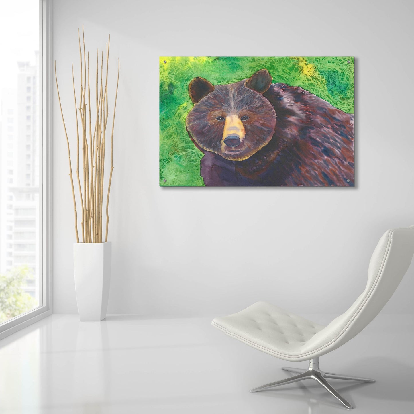 Epic Art 'Bear' by Carissa Luminess, Acrylic Glass Wall Art,36x24