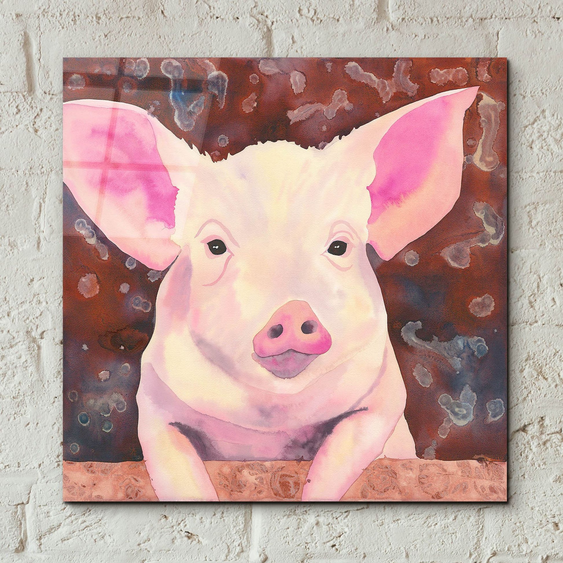 Epic Art 'Pig' by Carissa Luminess, Acrylic Glass Wall Art,12x12