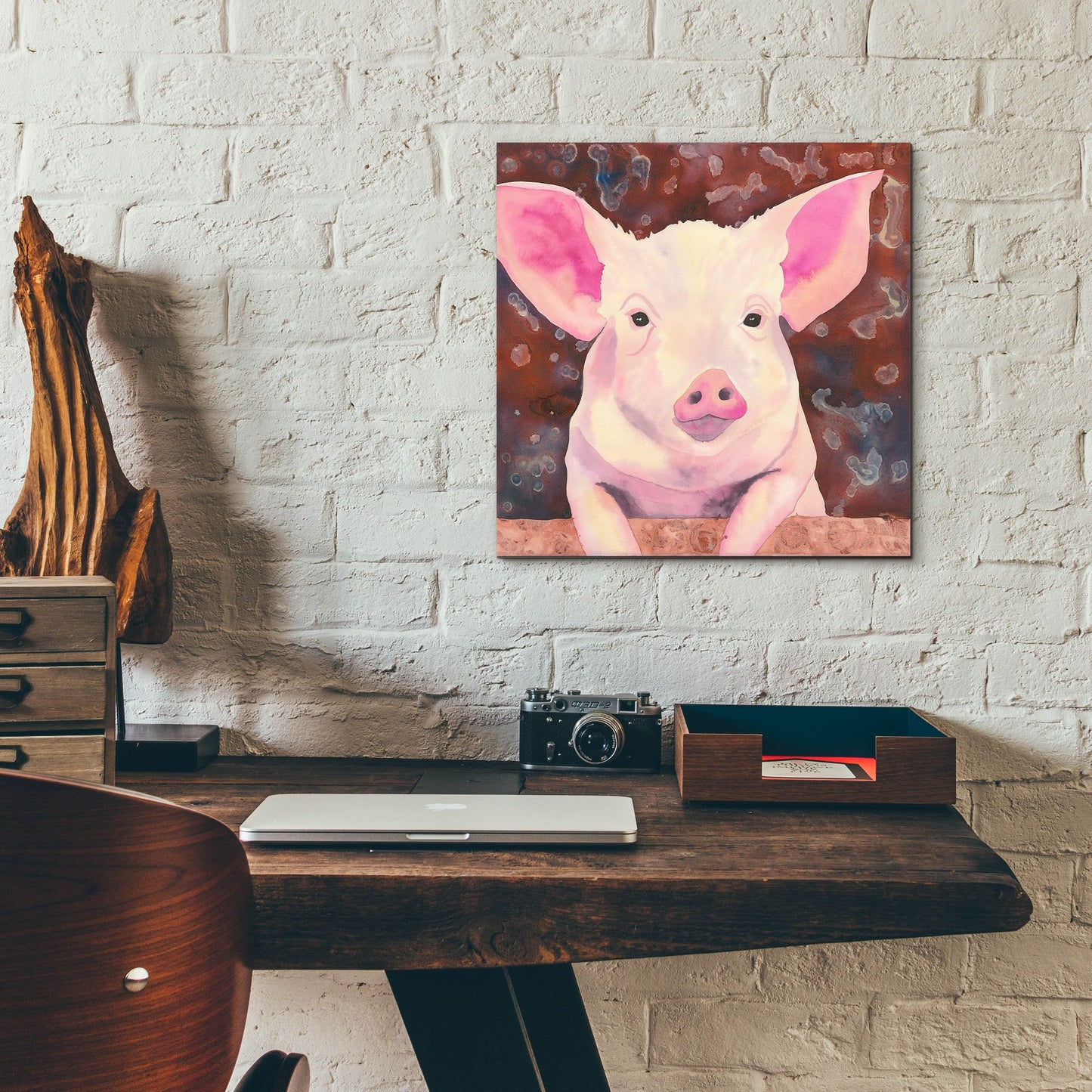 Epic Art 'Pig' by Carissa Luminess, Acrylic Glass Wall Art,12x12