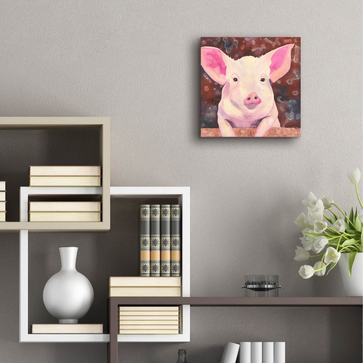 Epic Art 'Pig' by Carissa Luminess, Acrylic Glass Wall Art,12x12