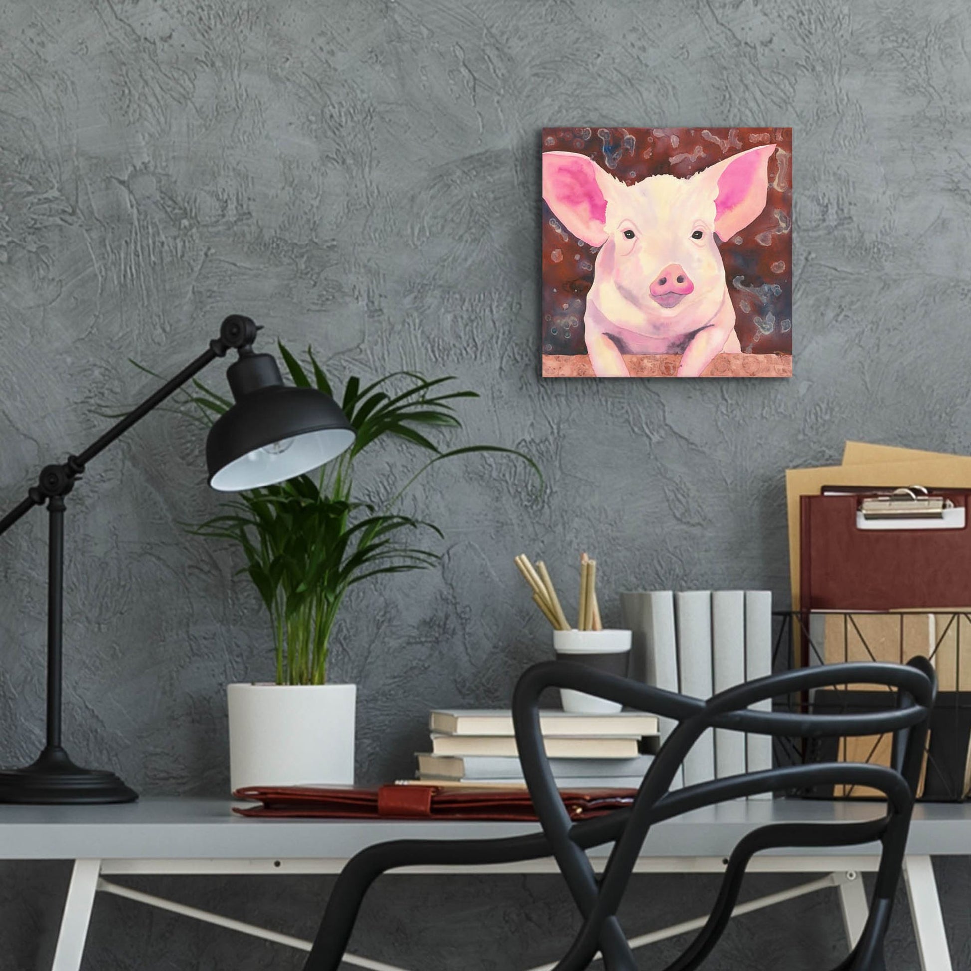 Epic Art 'Pig' by Carissa Luminess, Acrylic Glass Wall Art,12x12