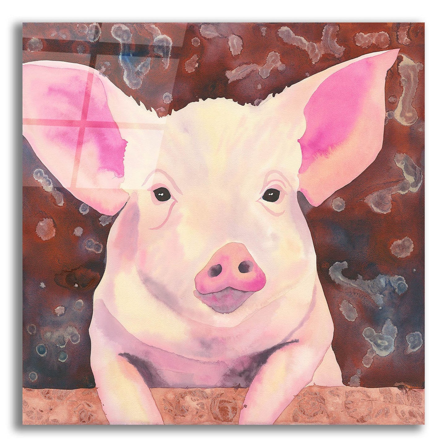 Epic Art 'Pig' by Carissa Luminess, Acrylic Glass Wall Art,12x12