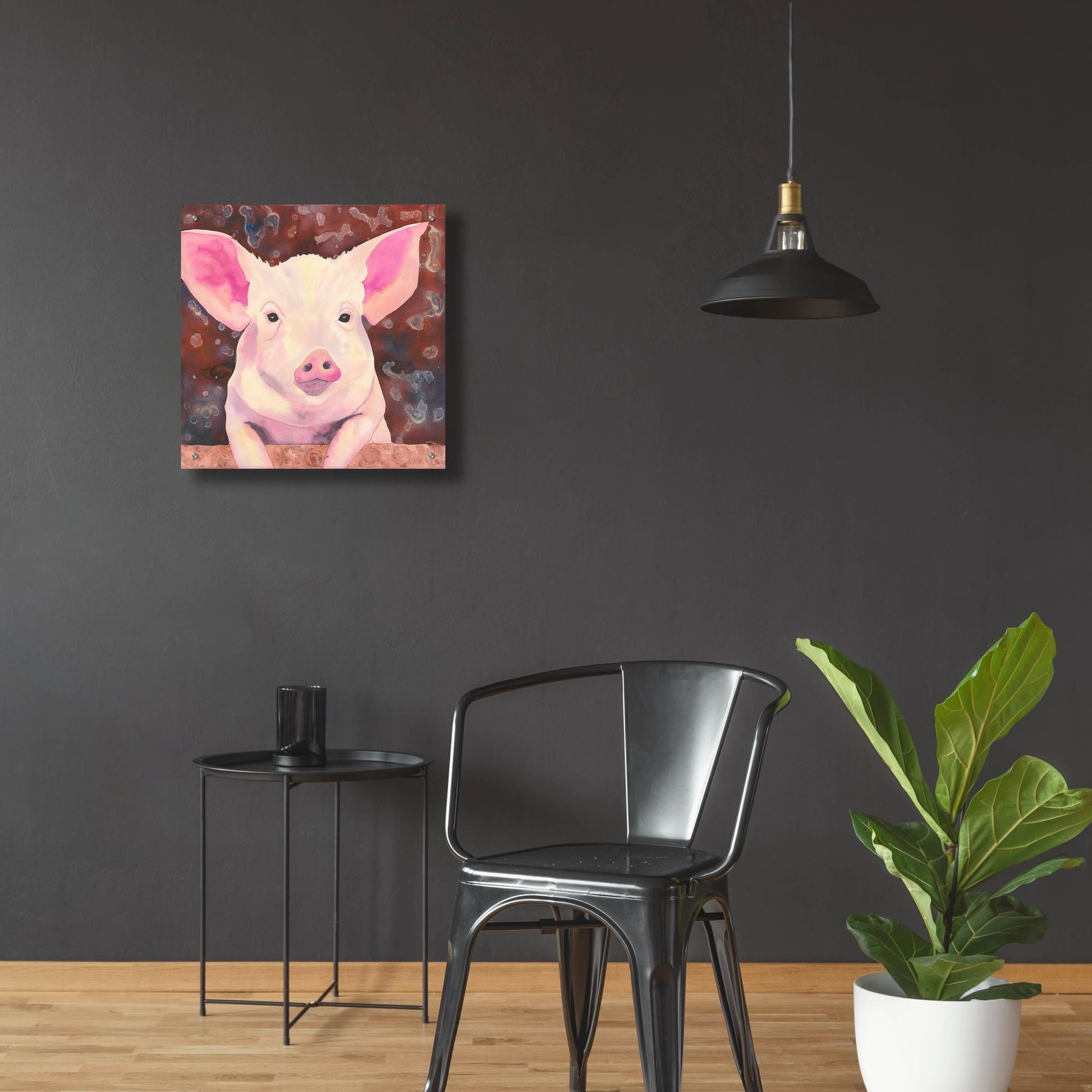 Epic Art 'Pig' by Carissa Luminess, Acrylic Glass Wall Art,24x24