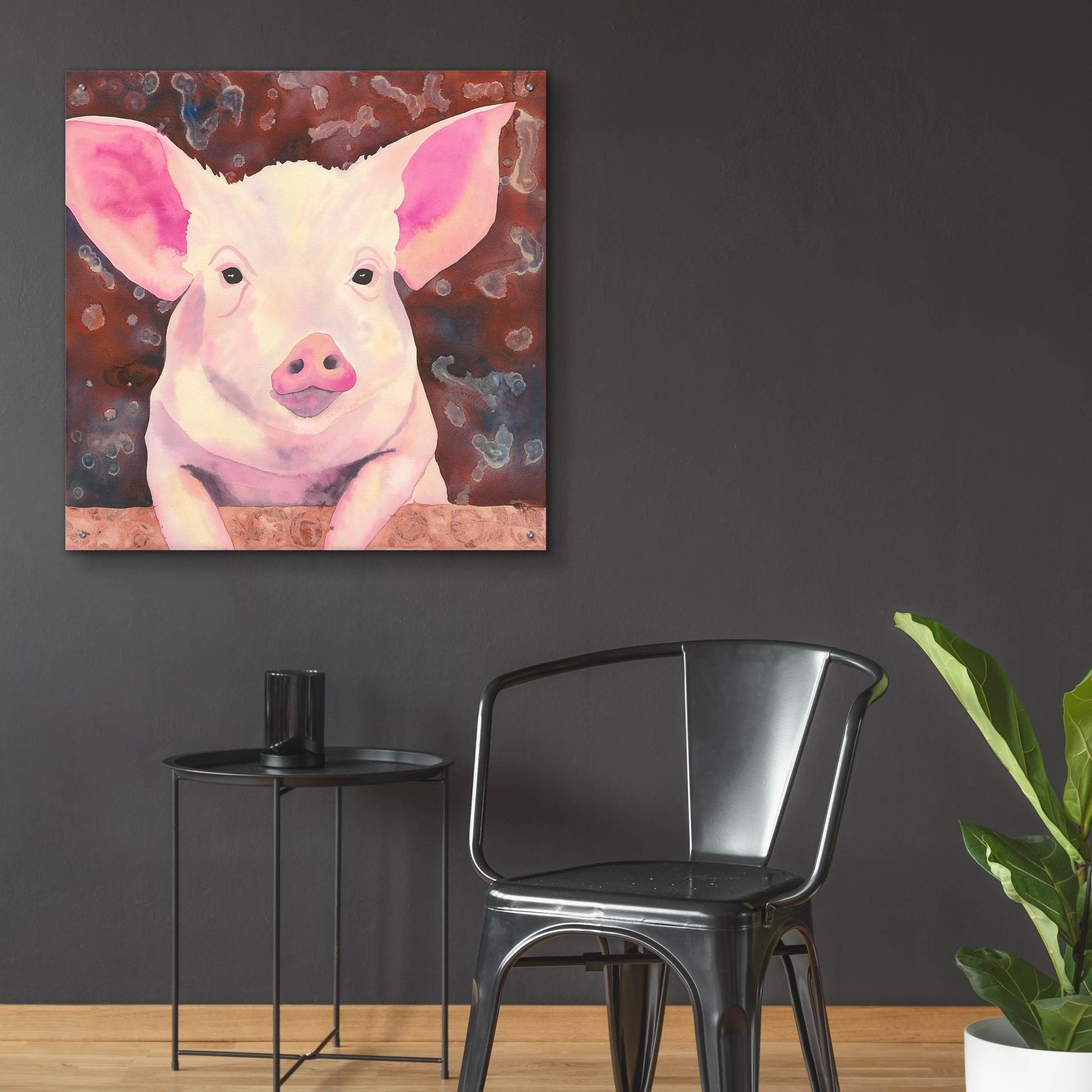 Epic Art 'Pig' by Carissa Luminess, Acrylic Glass Wall Art,36x36