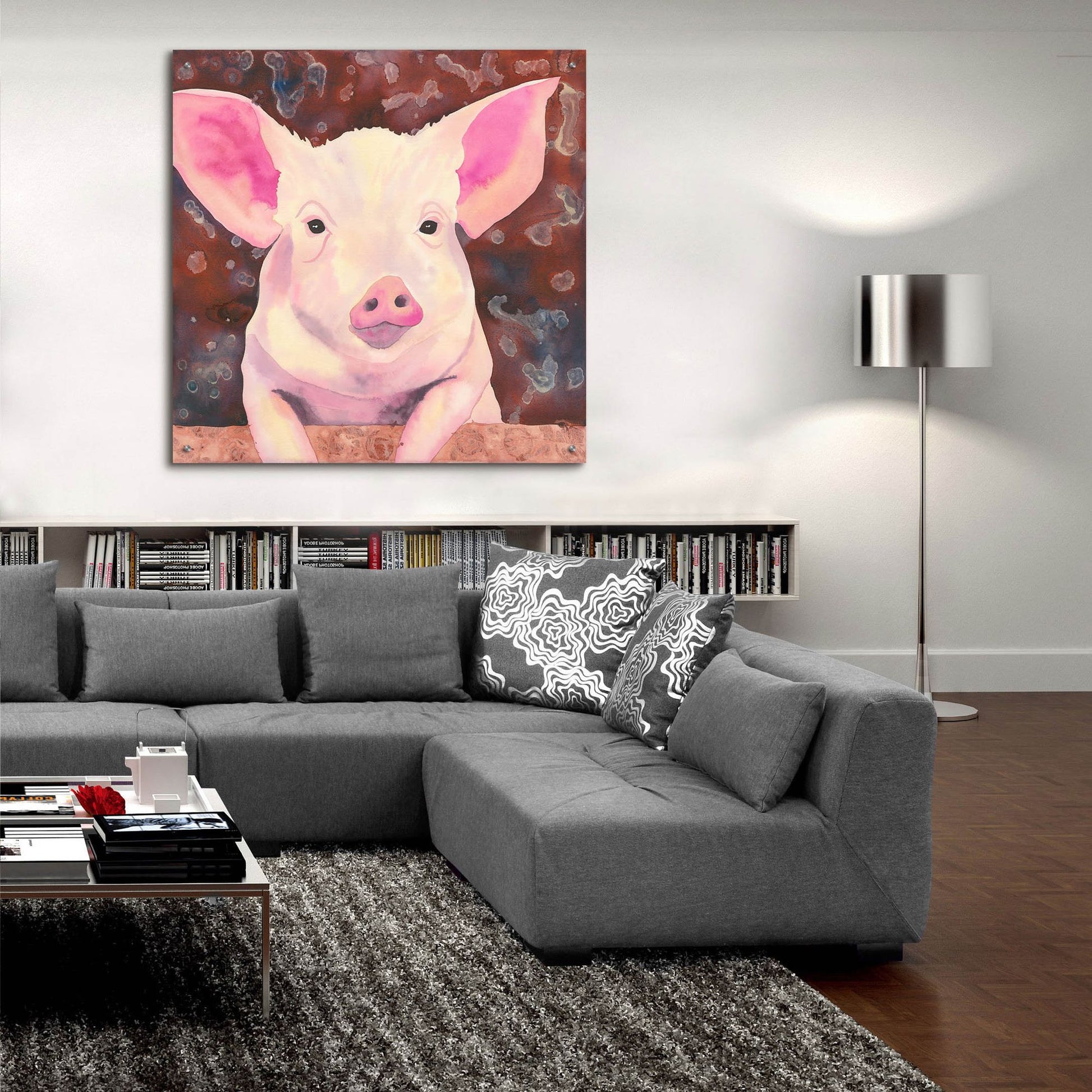 Epic Art 'Pig' by Carissa Luminess, Acrylic Glass Wall Art,36x36