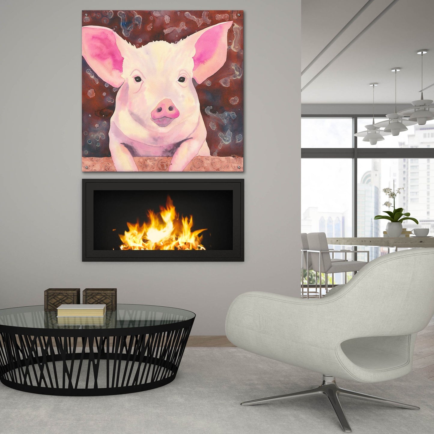 Epic Art 'Pig' by Carissa Luminess, Acrylic Glass Wall Art,36x36