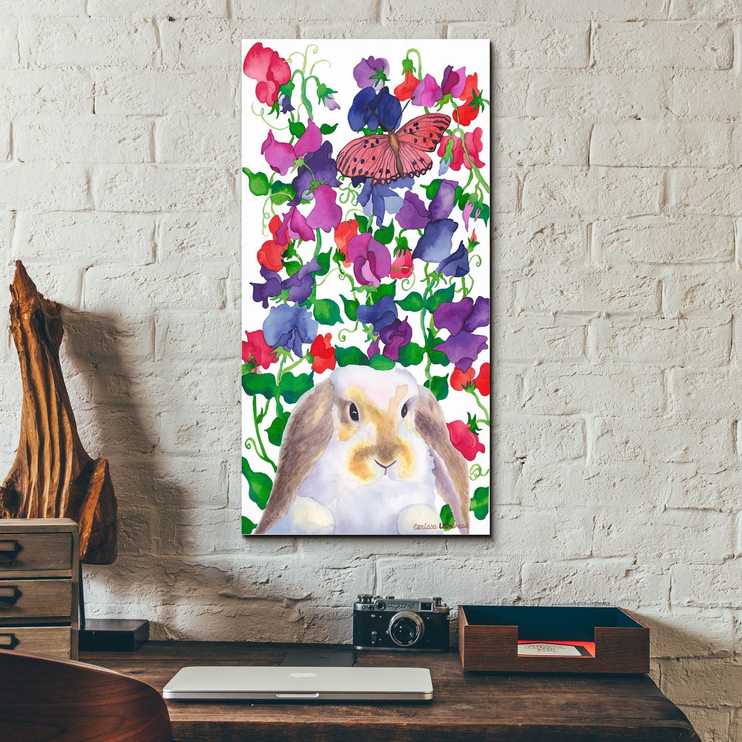 Epic Art 'Bunny Love' by Carissa Luminess, Acrylic Glass Wall Art,12x24