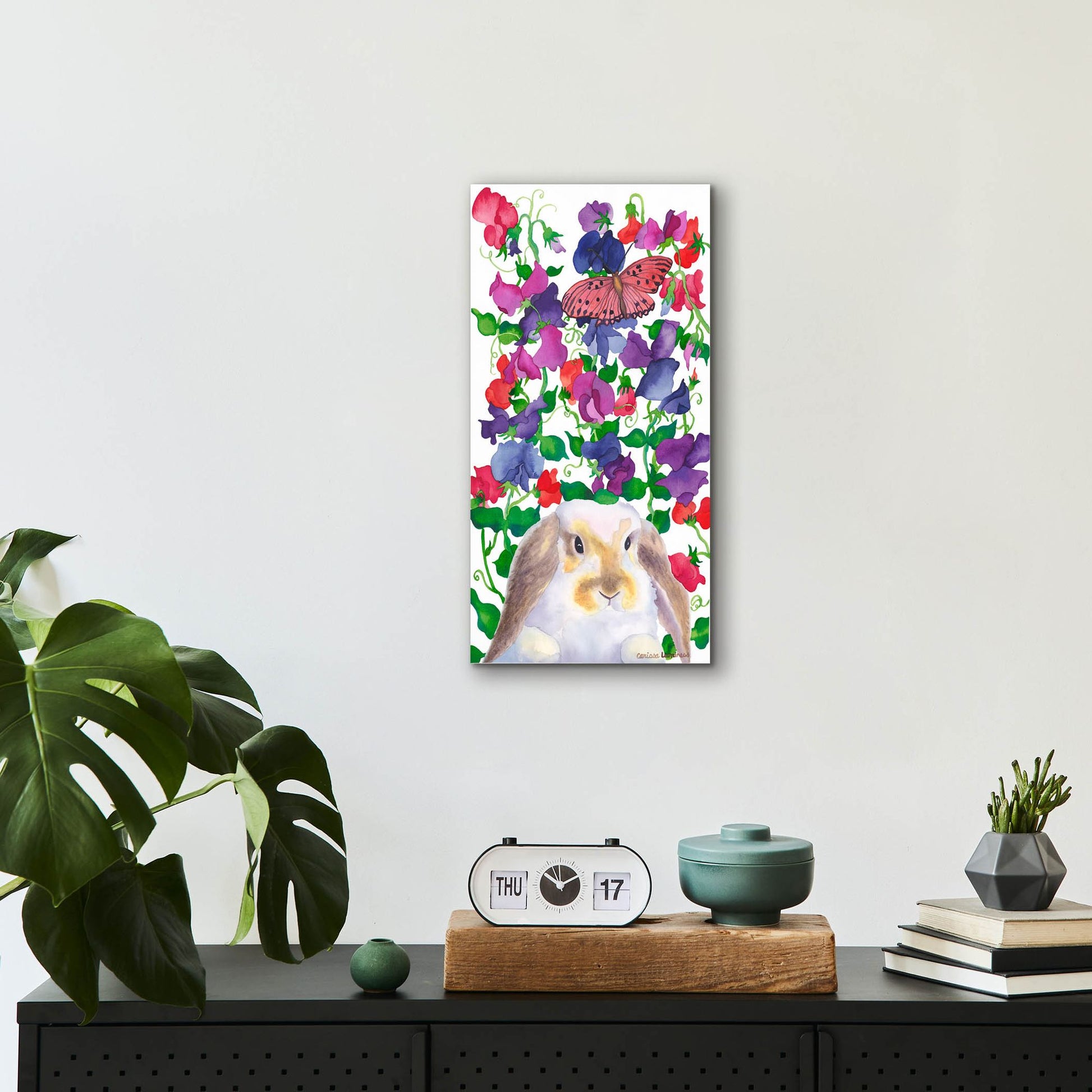 Epic Art 'Bunny Love' by Carissa Luminess, Acrylic Glass Wall Art,12x24