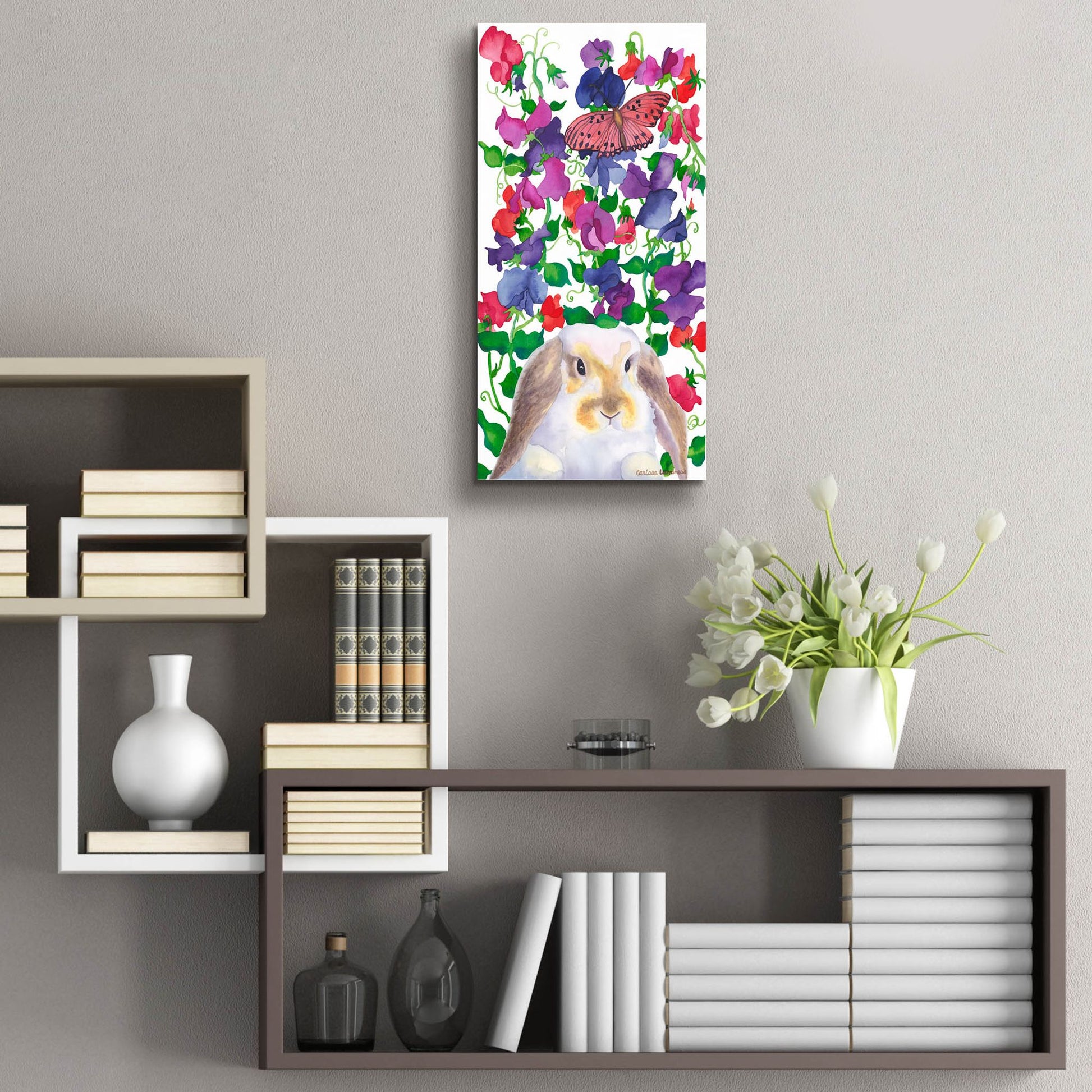 Epic Art 'Bunny Love' by Carissa Luminess, Acrylic Glass Wall Art,12x24