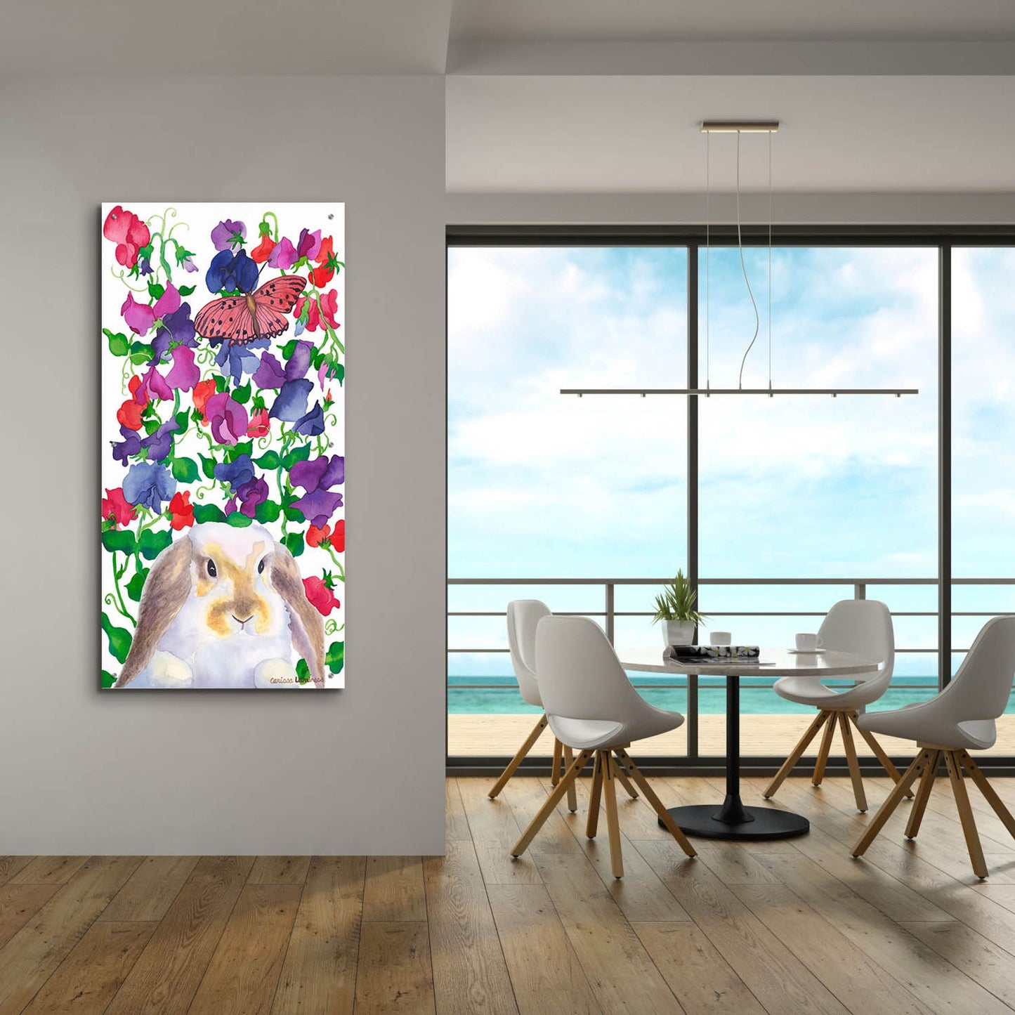 Epic Art 'Bunny Love' by Carissa Luminess, Acrylic Glass Wall Art,24x48