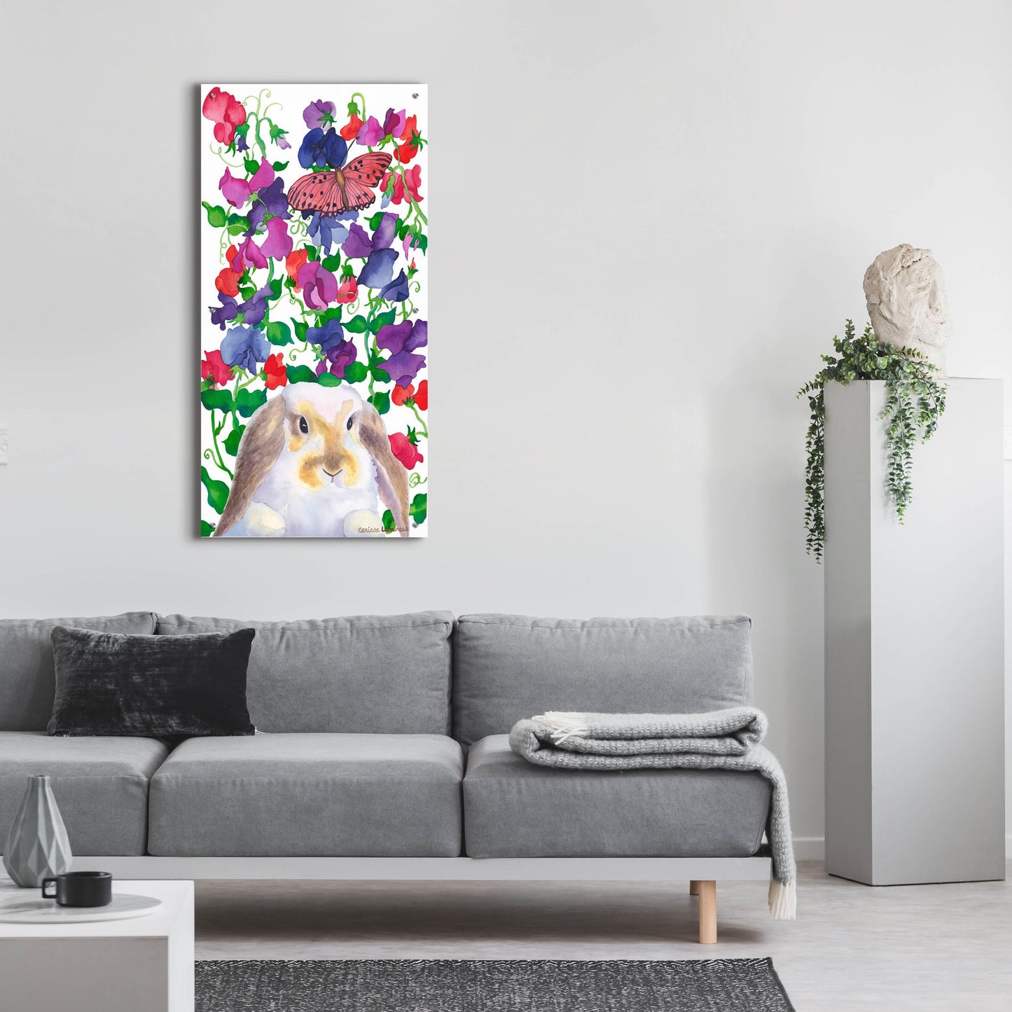 Epic Art 'Bunny Love' by Carissa Luminess, Acrylic Glass Wall Art,24x48