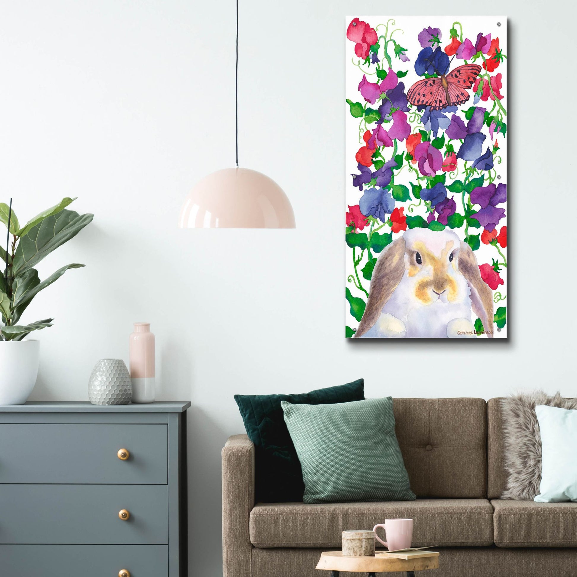 Epic Art 'Bunny Love' by Carissa Luminess, Acrylic Glass Wall Art,24x48