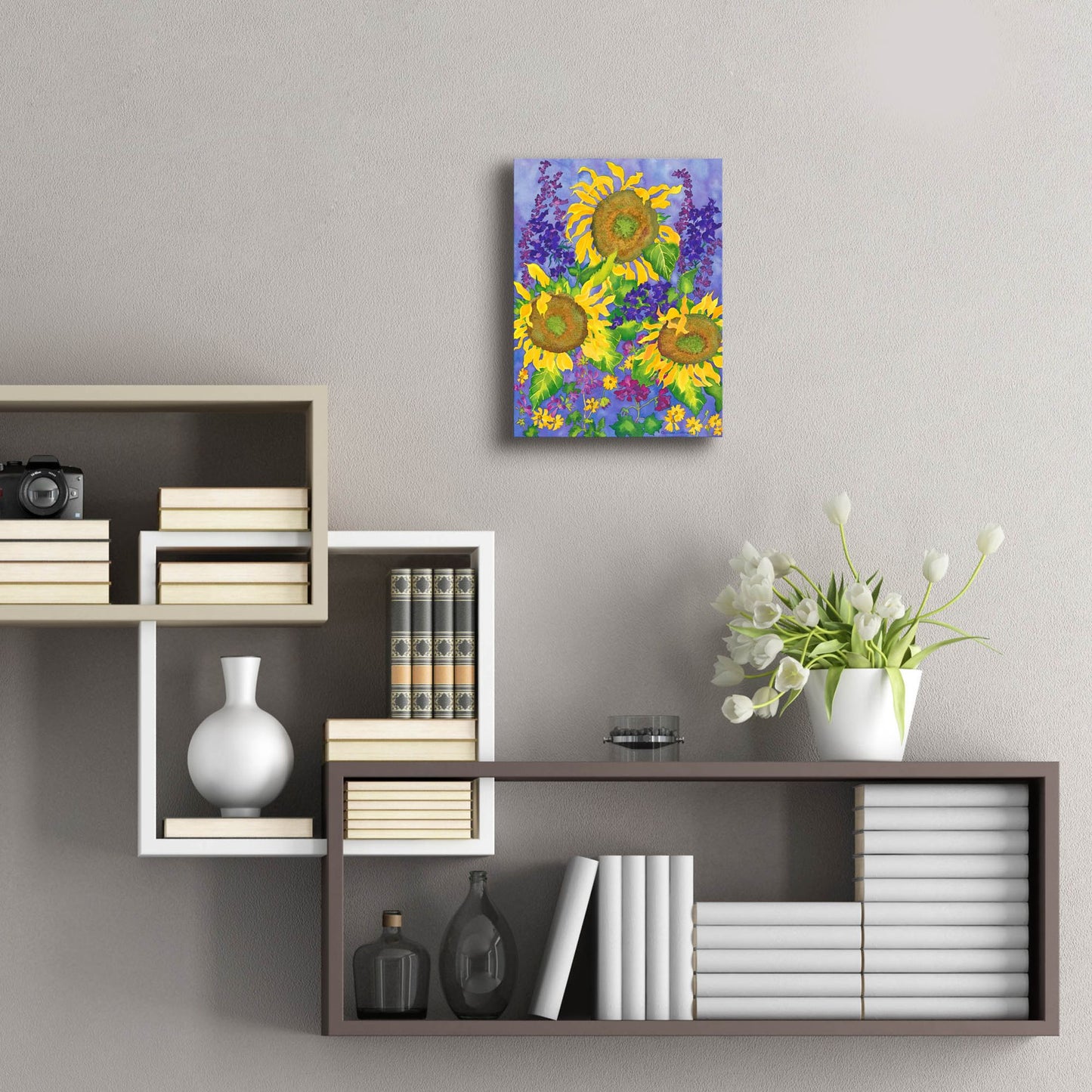 Epic Art 'Sunflower Power' by Carissa Luminess, Acrylic Glass Wall Art,12x16