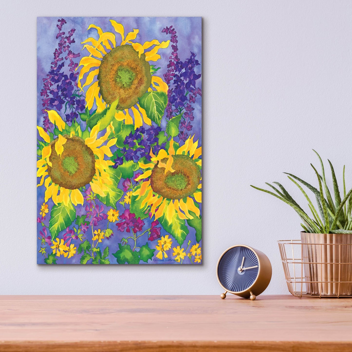 Epic Art 'Sunflower Power' by Carissa Luminess, Acrylic Glass Wall Art,12x16